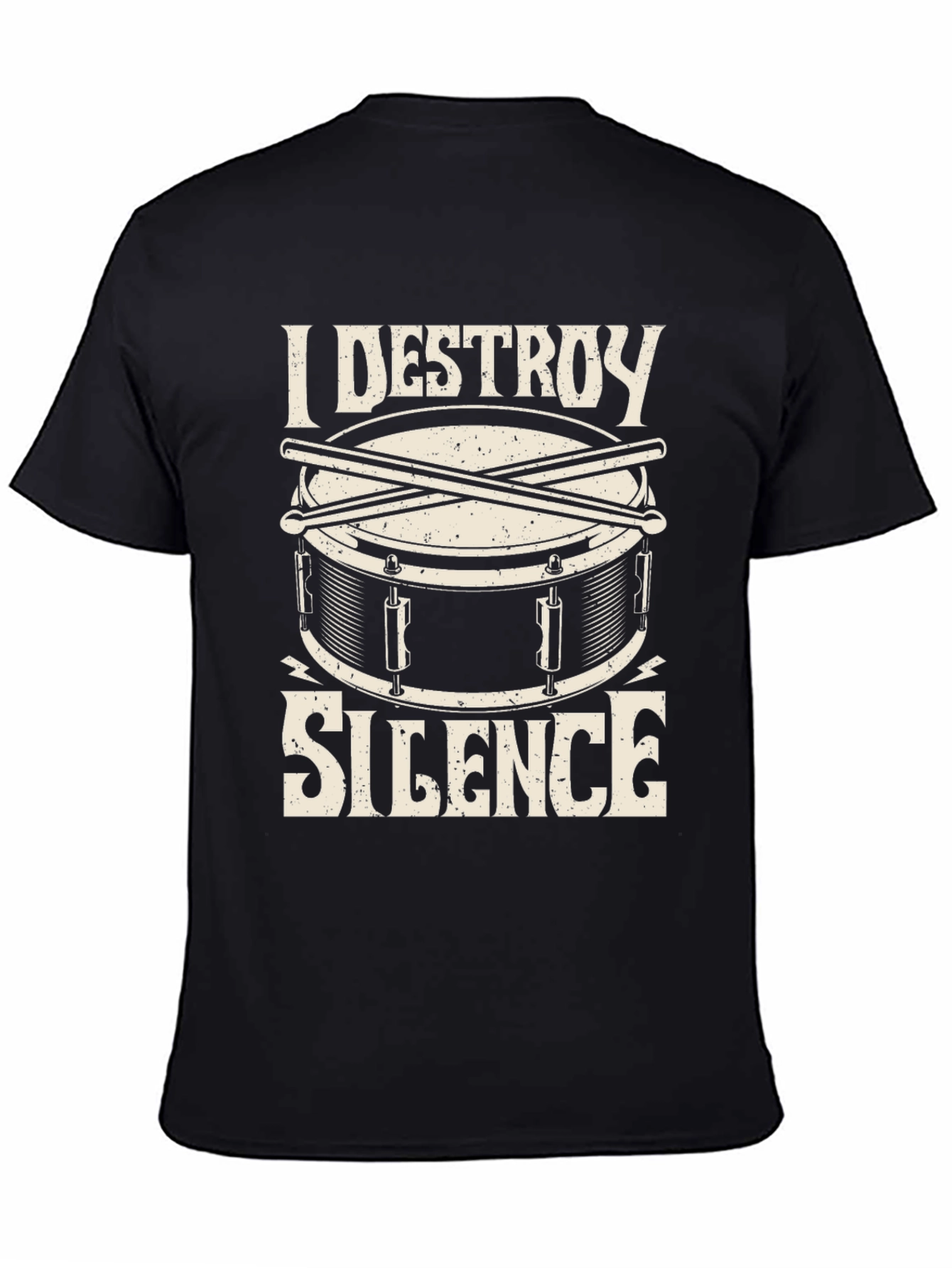 I Destroy Silence Drummer T-Shirt - Black