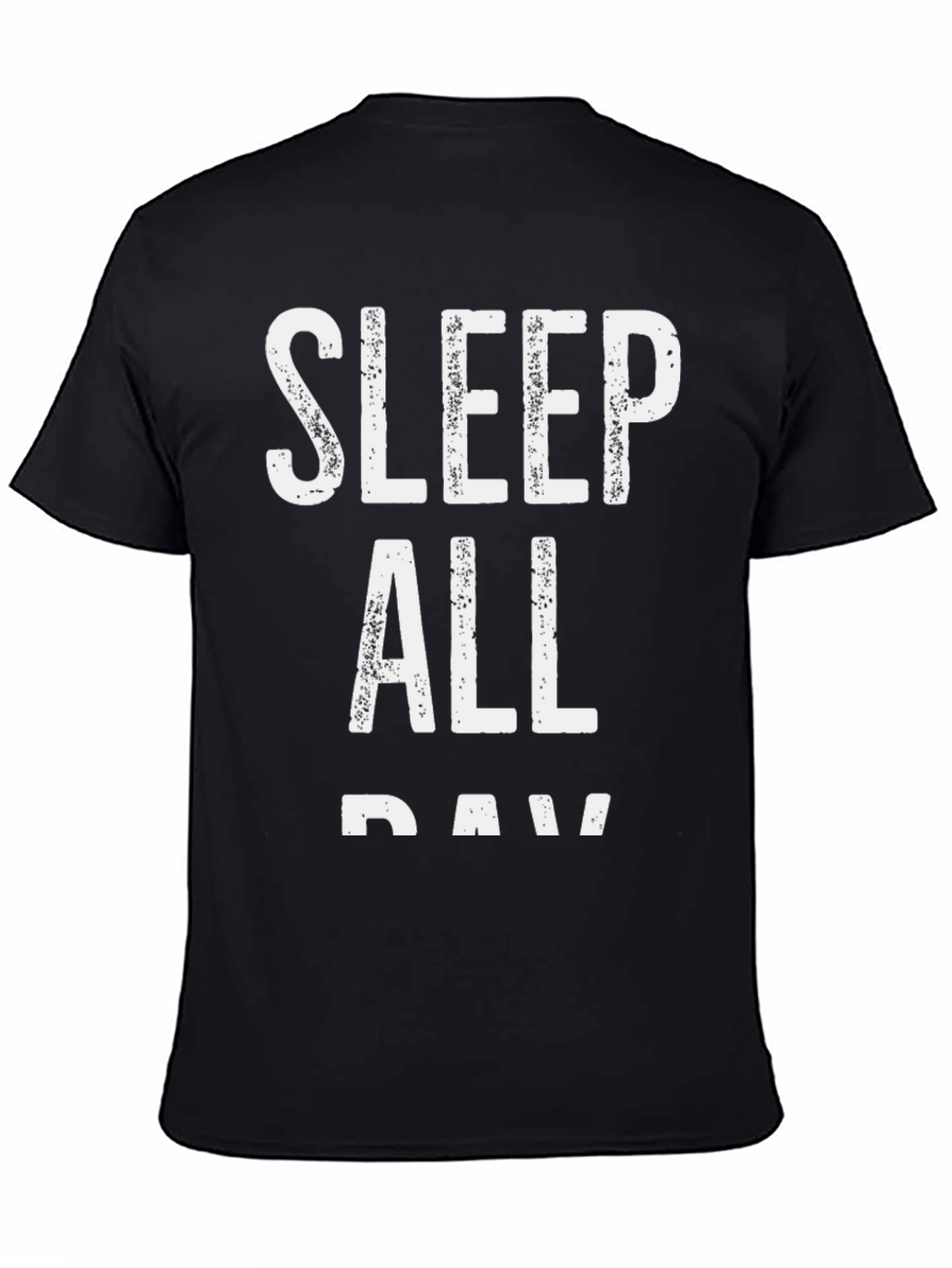 Sleep All Day Graphic Tee - Black Cotton T-Shirt