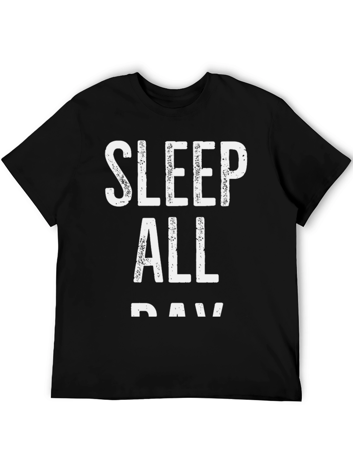 Sleep All Day Graphic Tee - Black Cotton T-Shirt