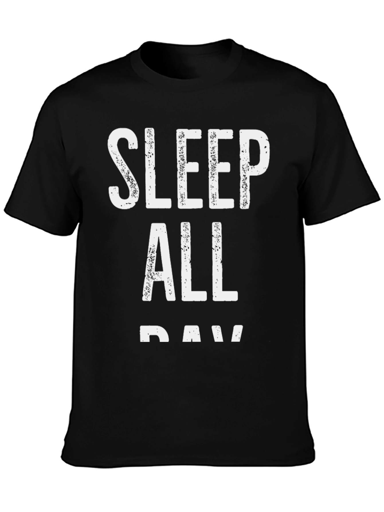 Sleep All Day Graphic Tee - Black Cotton T-Shirt