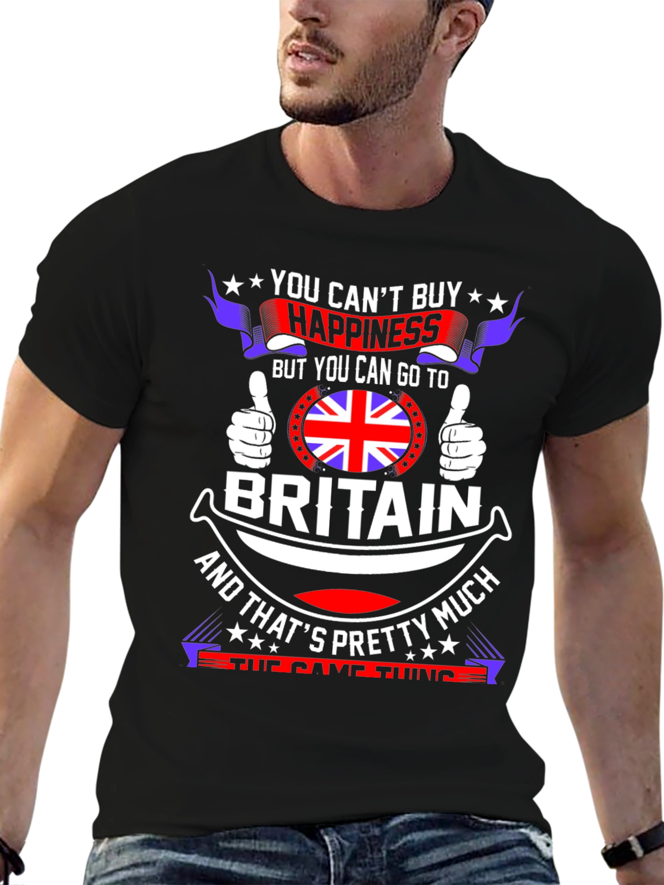 Britain Pride T-Shirt: You Cant Buy Happiness!