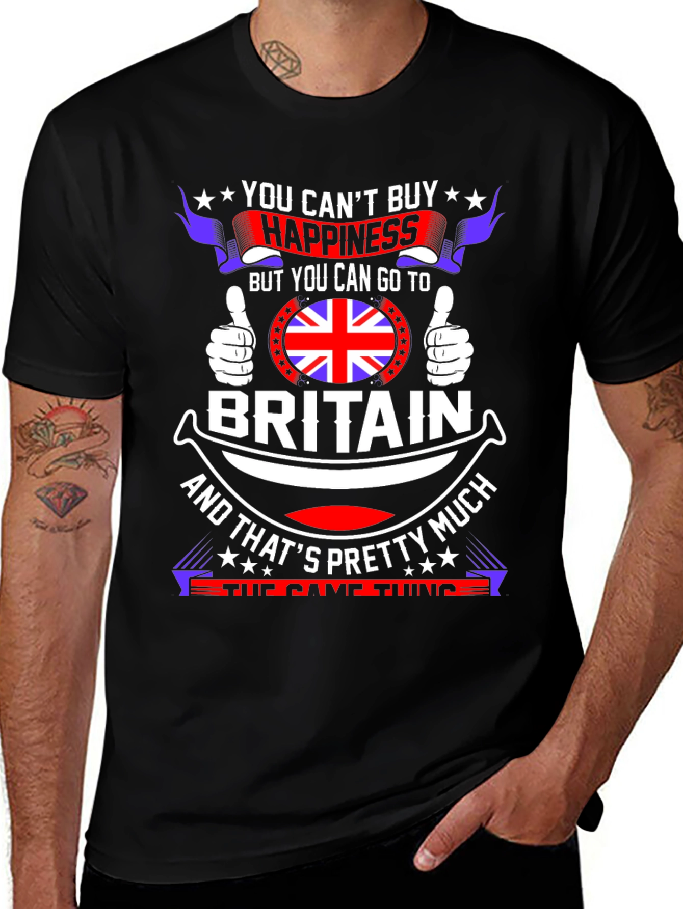 Britain Pride T-Shirt: You Cant Buy Happiness!