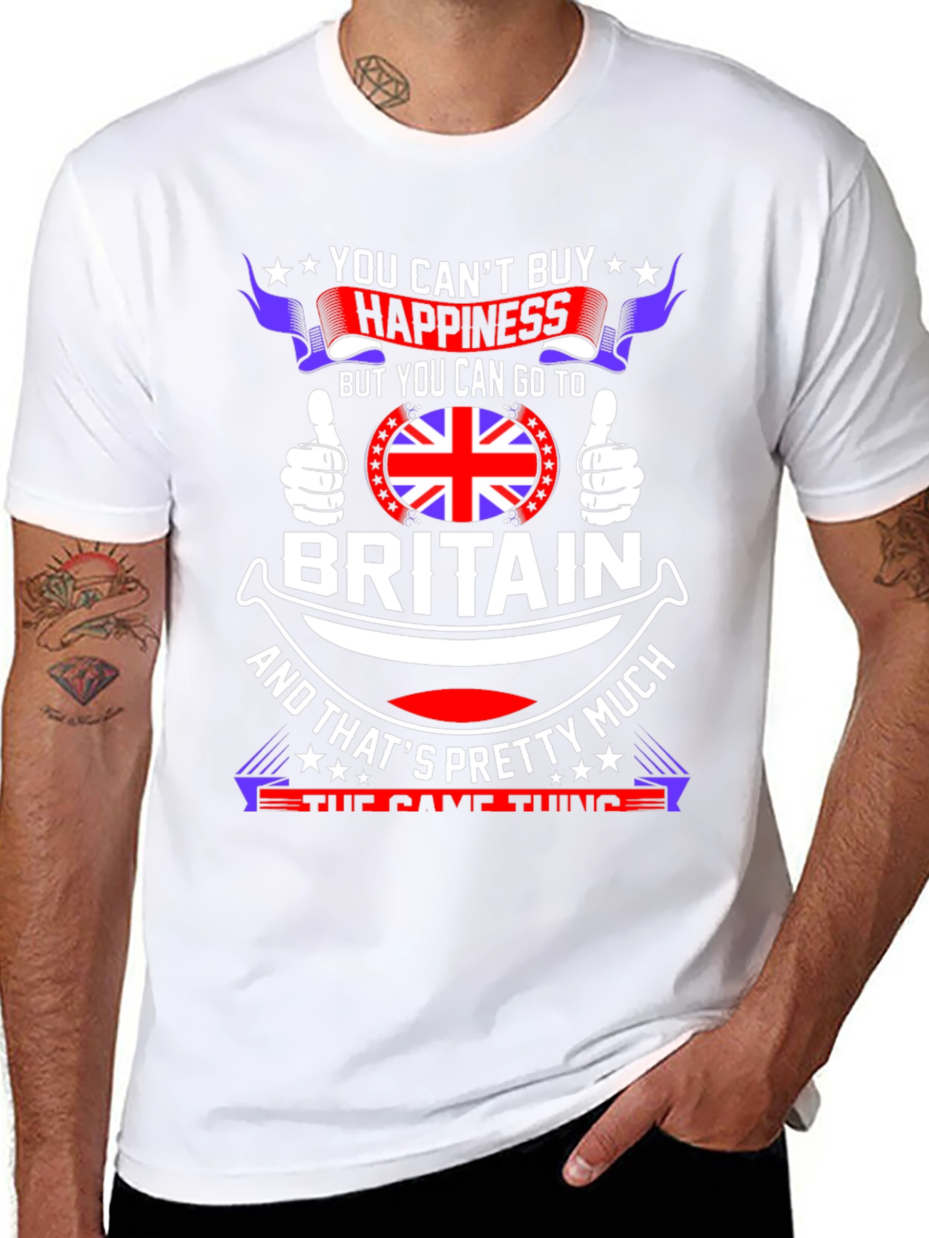 Britain Pride T-Shirt: You Cant Buy Happiness!