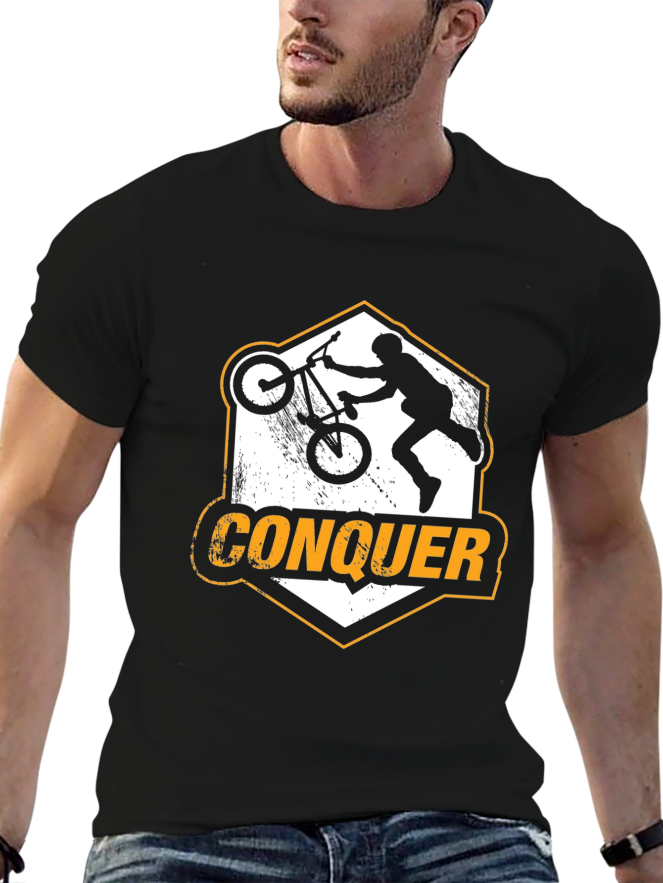 BMX Conquer T-Shirt - Black Graphic Tee