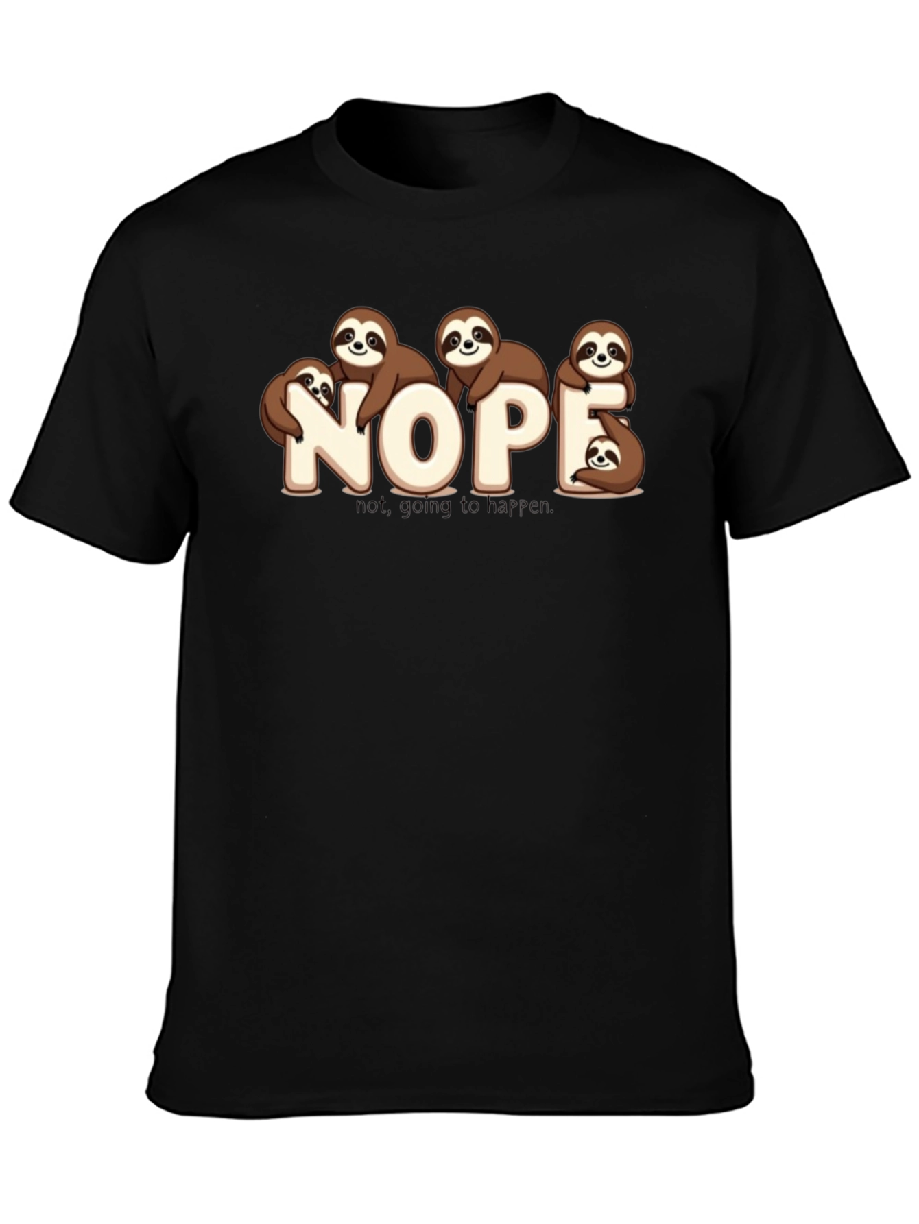 Nope Sloth Graphic T-Shirt - Funny Lazy Animal Tee