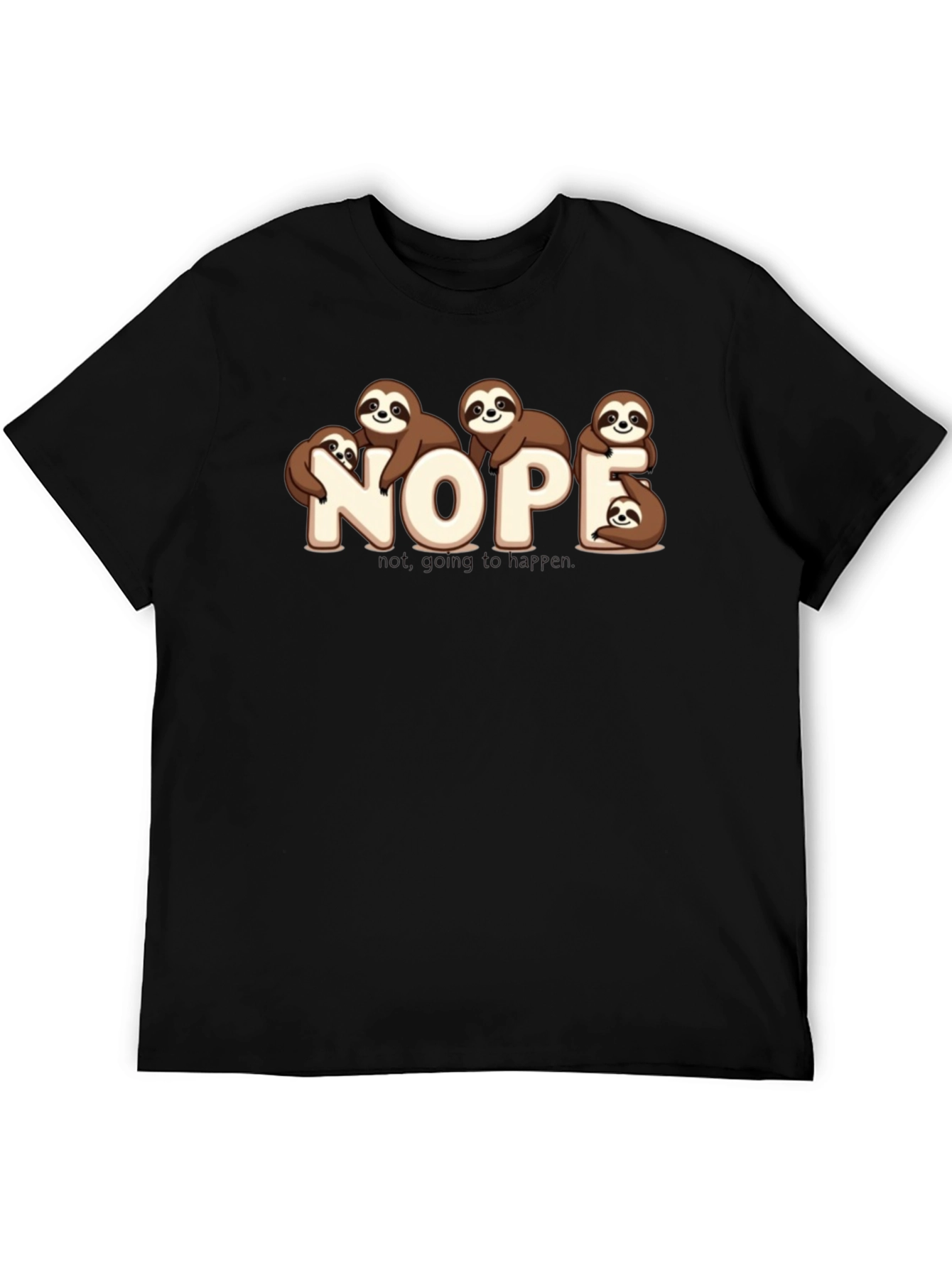 Nope Sloth Graphic T-Shirt - Funny Lazy Animal Tee