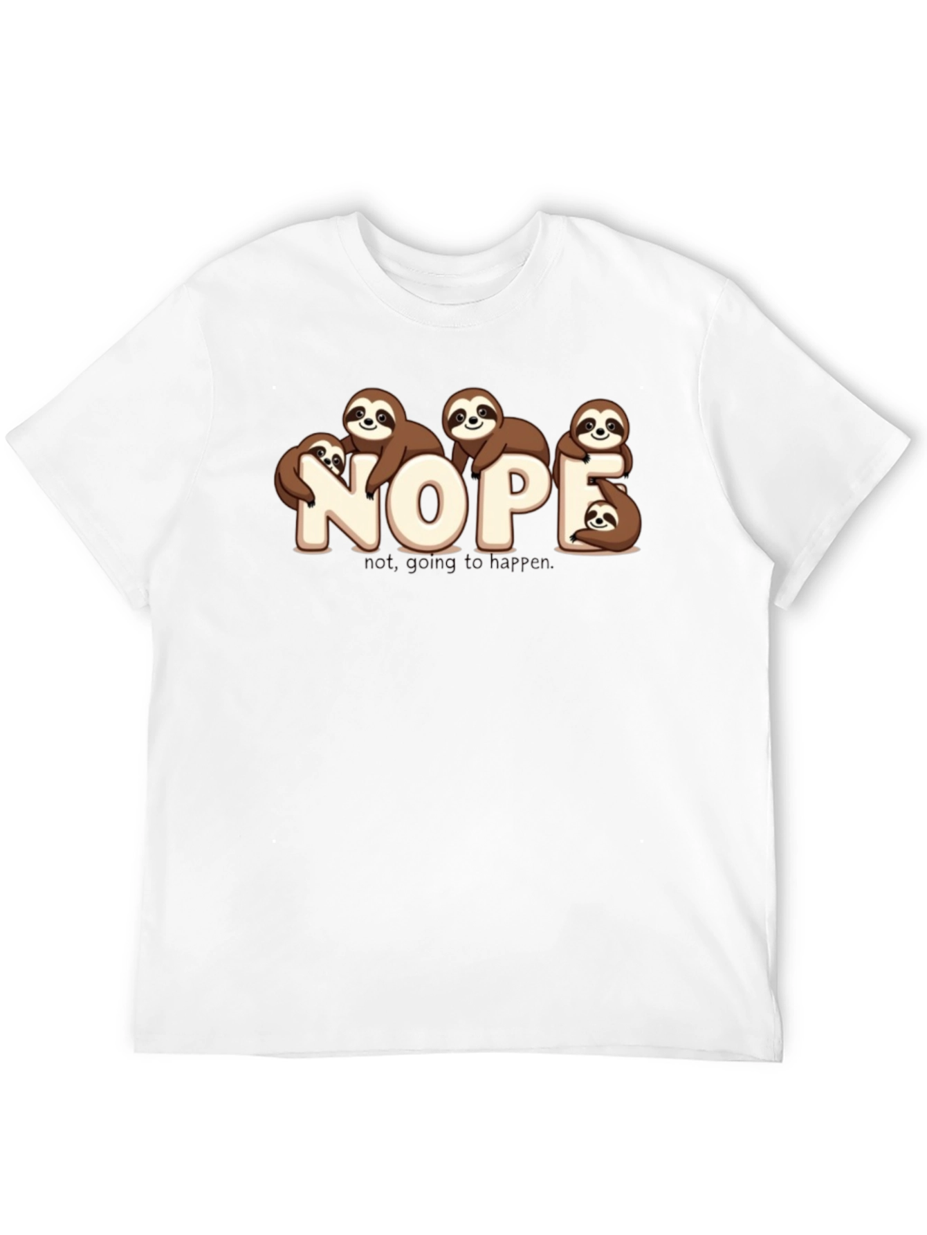 Nope Sloth Graphic T-Shirt - Funny Lazy Animal Tee
