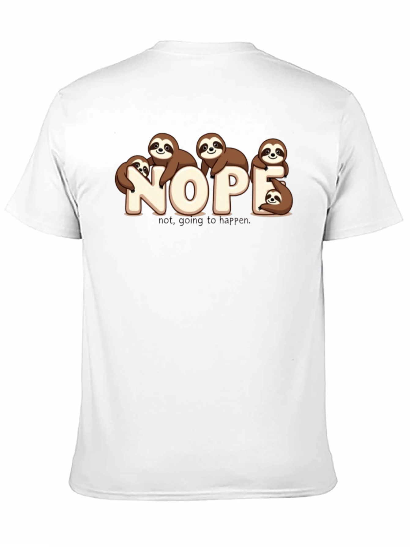 Nope Sloth Graphic T-Shirt - Funny Lazy Animal Tee