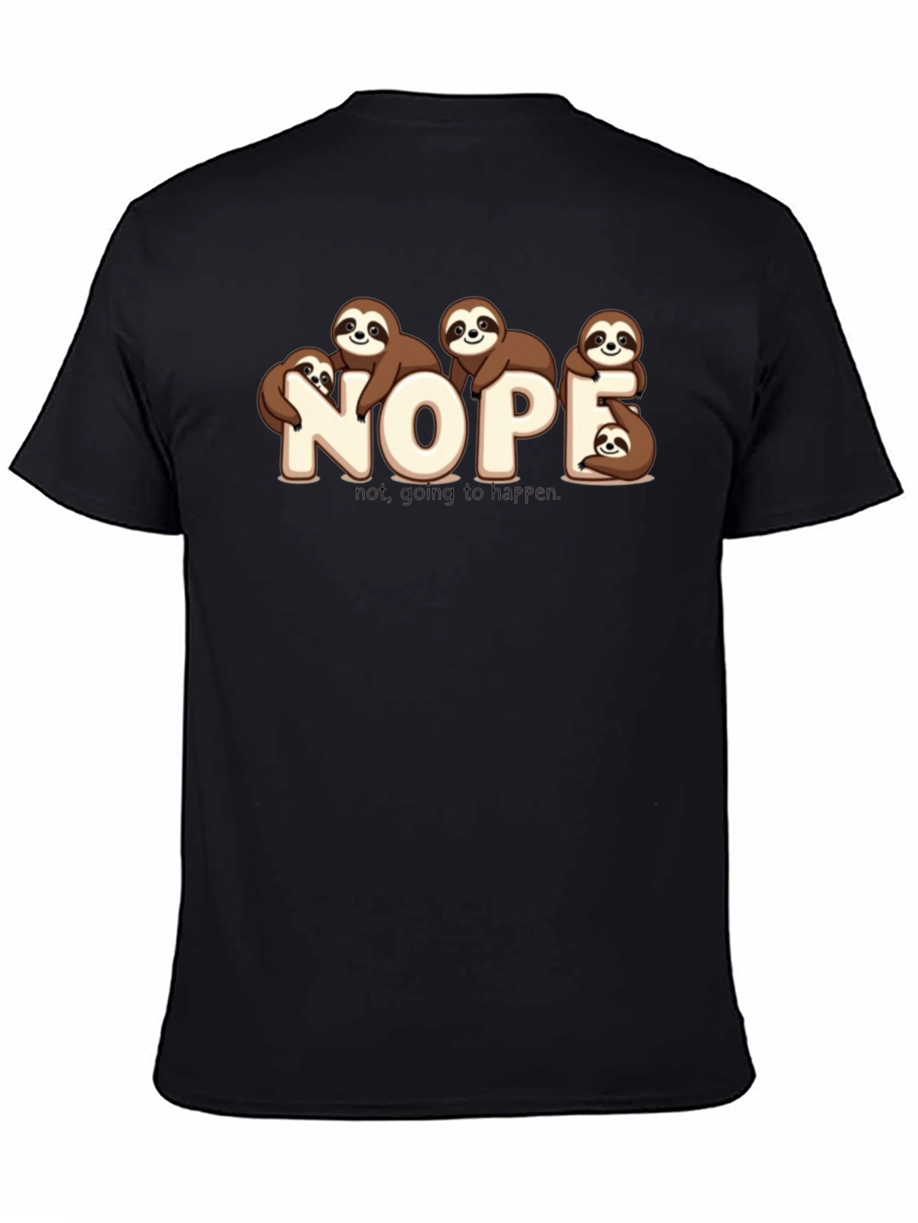 Nope Sloth Graphic T-Shirt - Funny Lazy Animal Tee