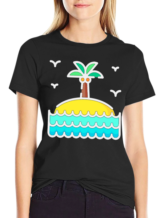 Island Palm Tree Graphic T-Shirt
