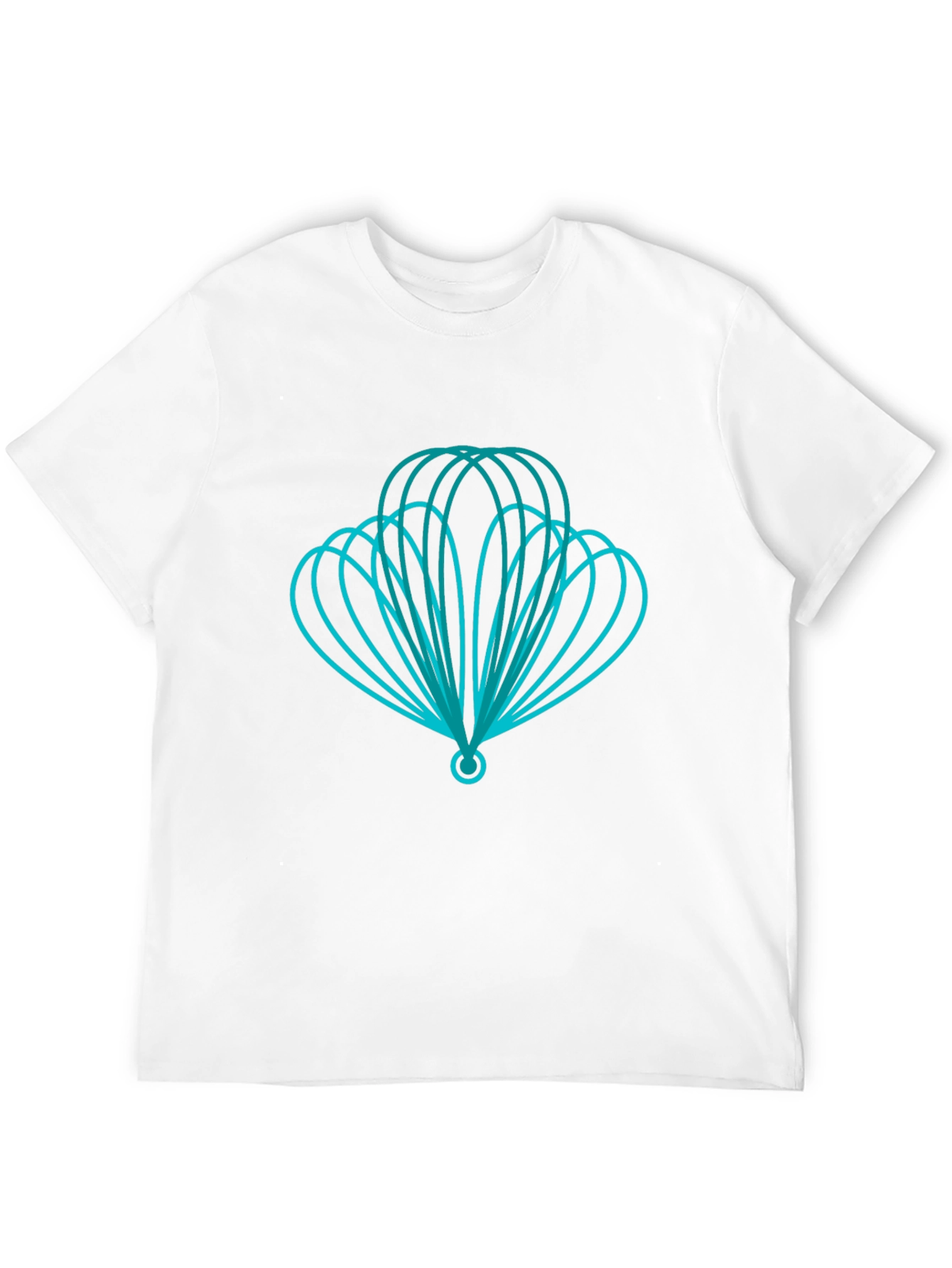 Geometric Teal Design Black T-Shirt