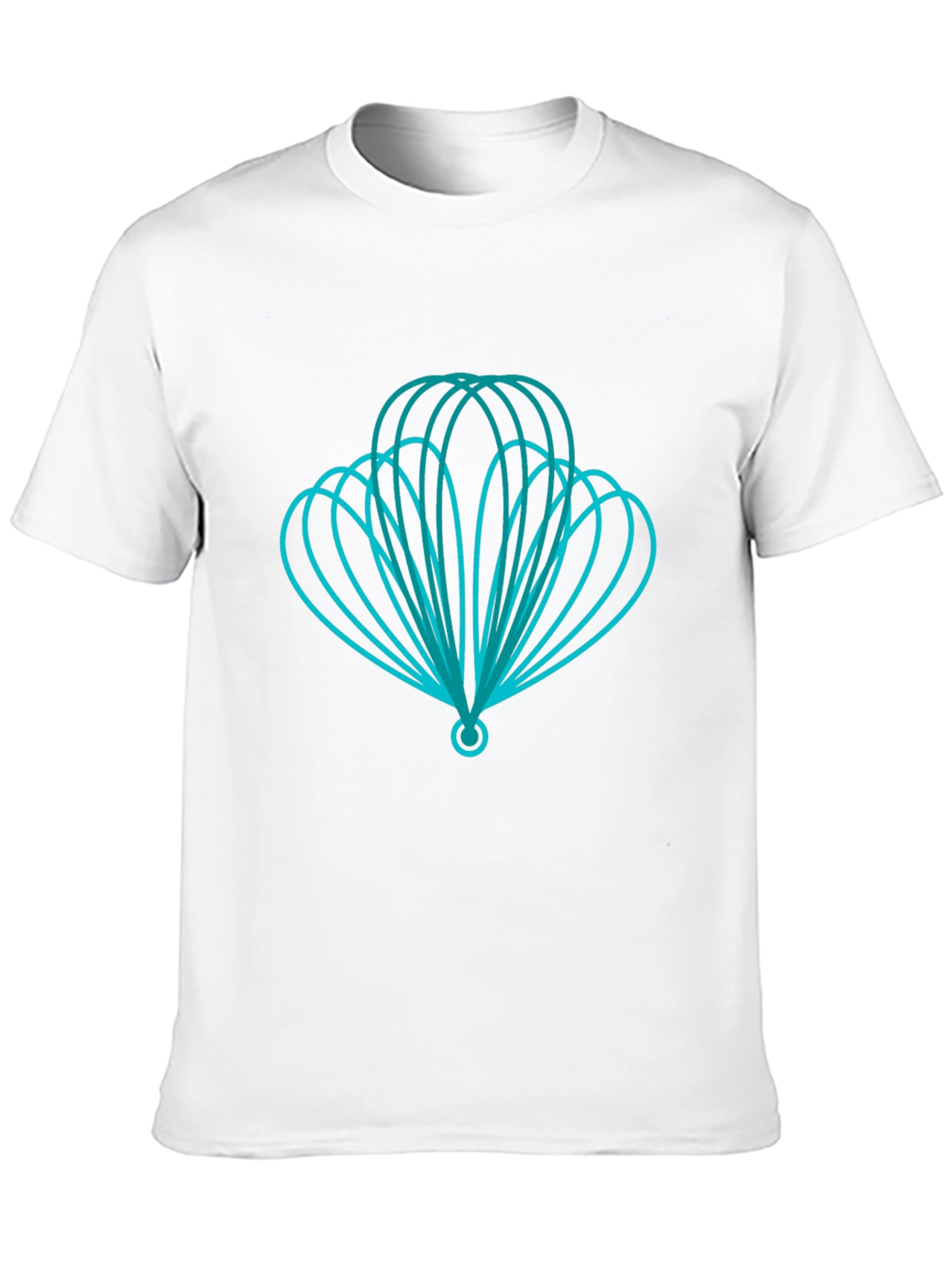Geometric Teal Design Black T-Shirt