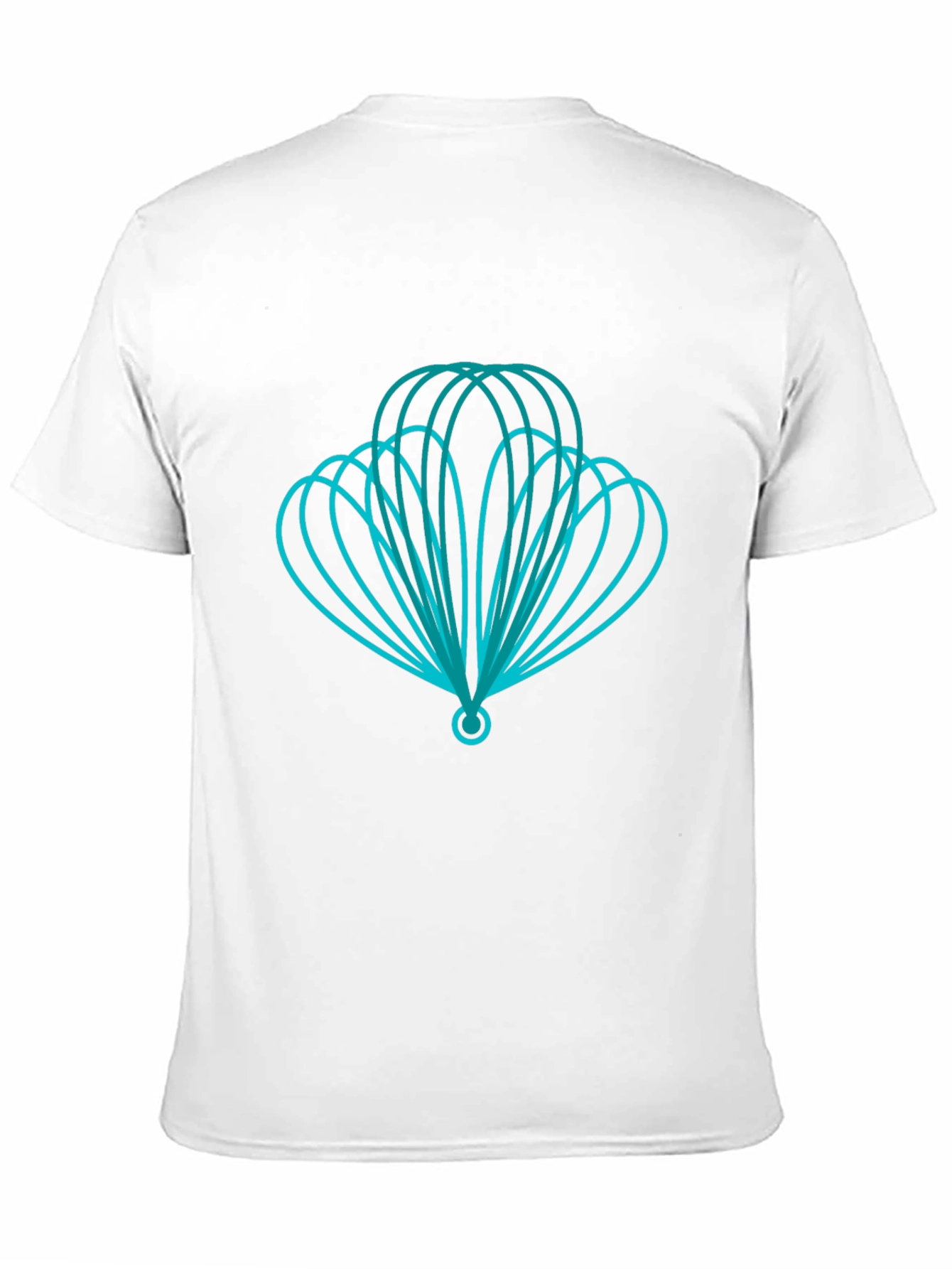 Geometric Teal Design Black T-Shirt