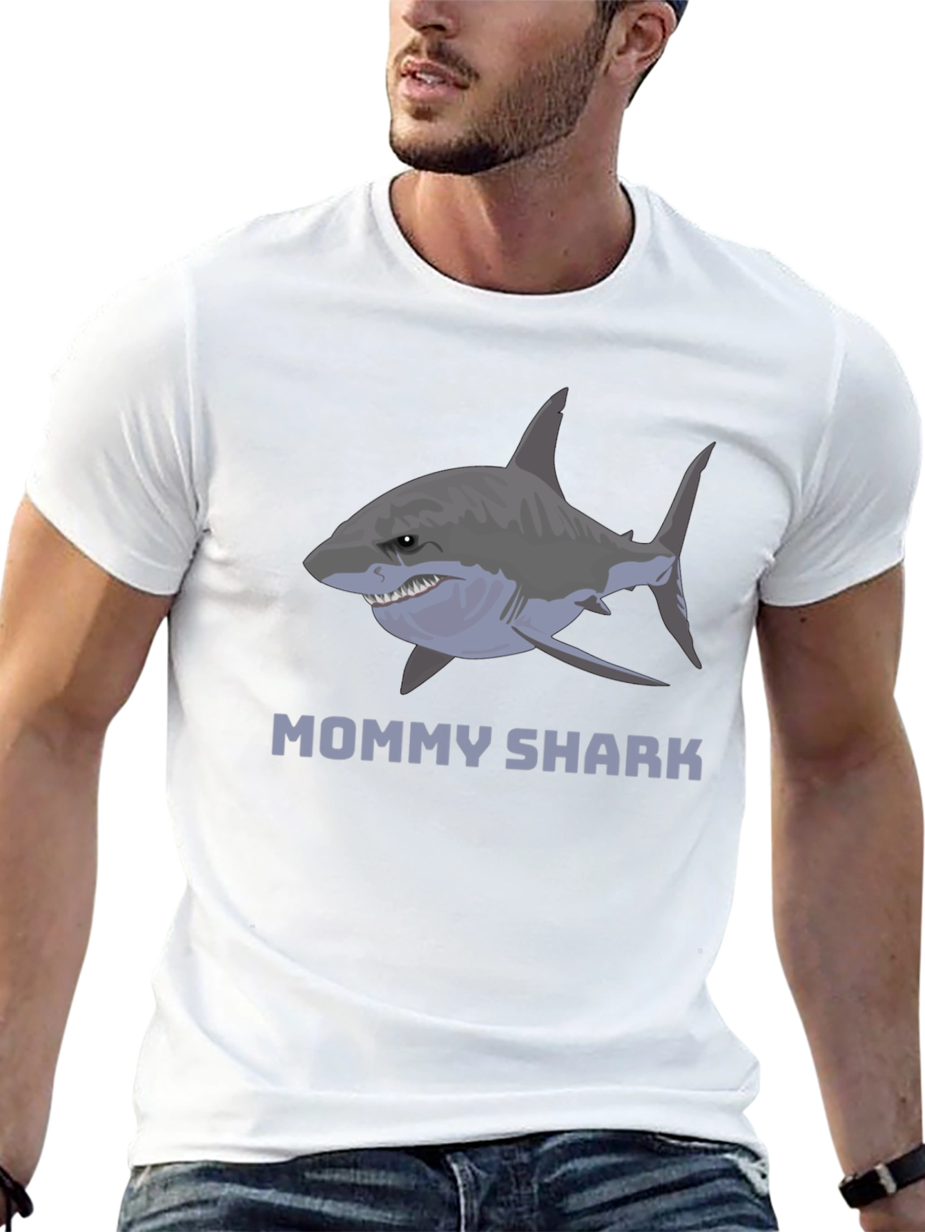 Mommy Shark Graphic Tee -  Stylish Cotton Blend
