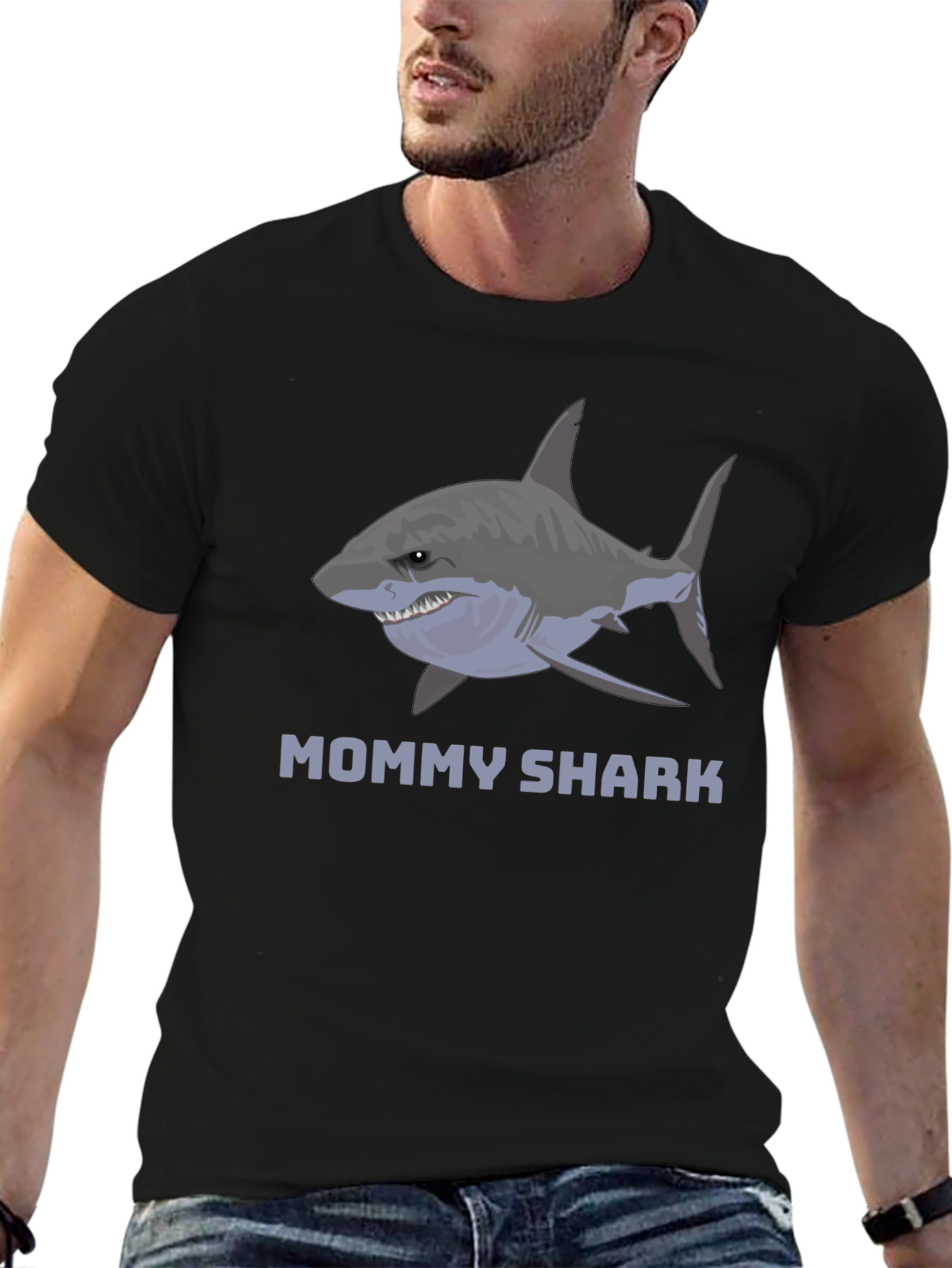 Mommy Shark Graphic Tee -  Stylish Cotton Blend