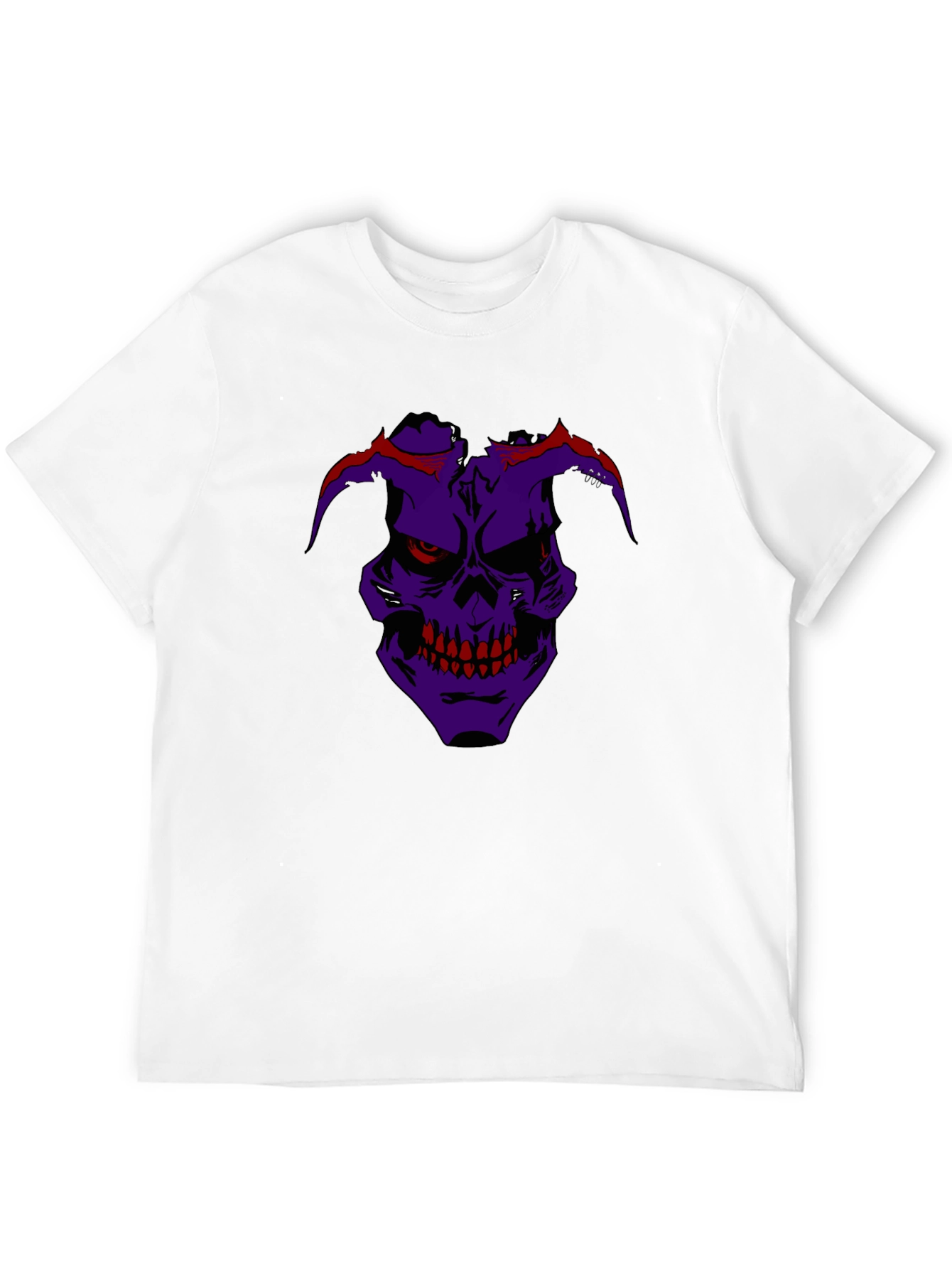Grim Purple Skull Graphic Tee - Mens Black T-Shirt