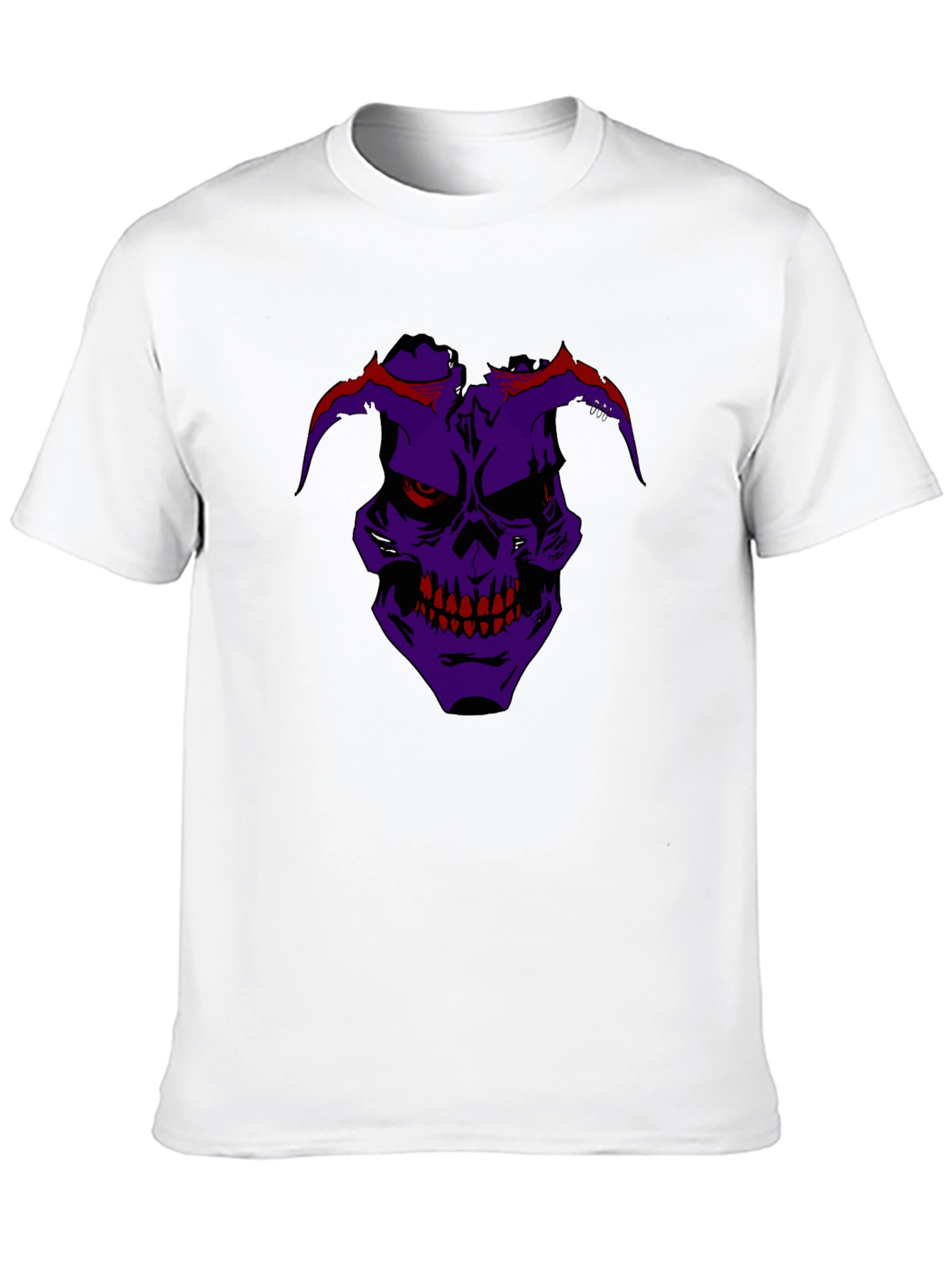 Grim Purple Skull Graphic Tee - Mens Black T-Shirt
