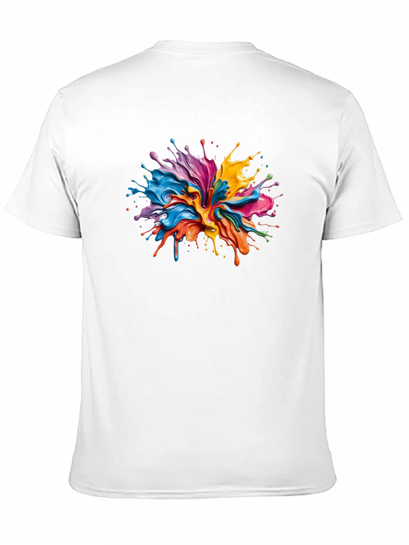 Vibrant Paint Splash Black T-Shirt