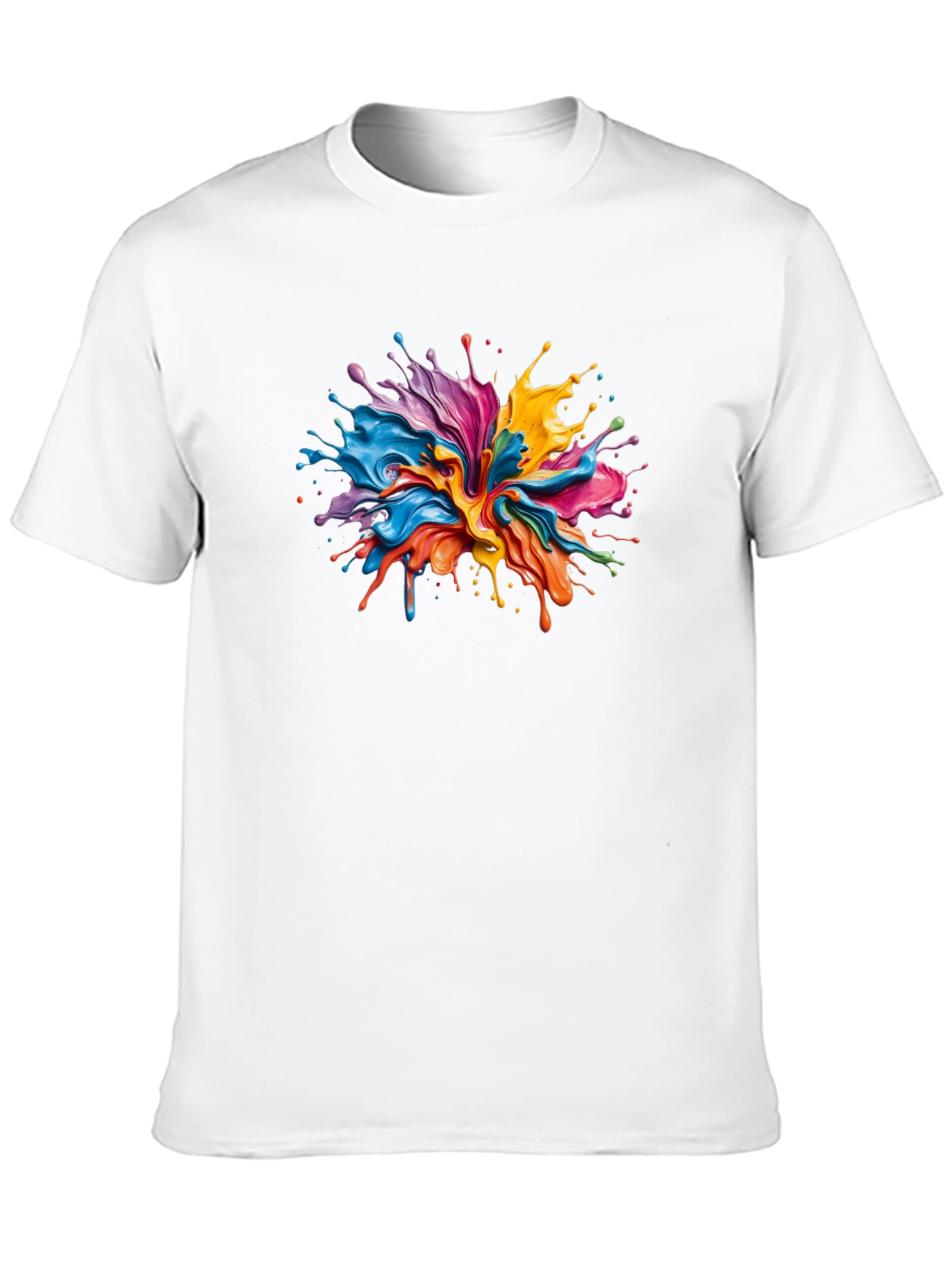 Vibrant Paint Splash Black T-Shirt