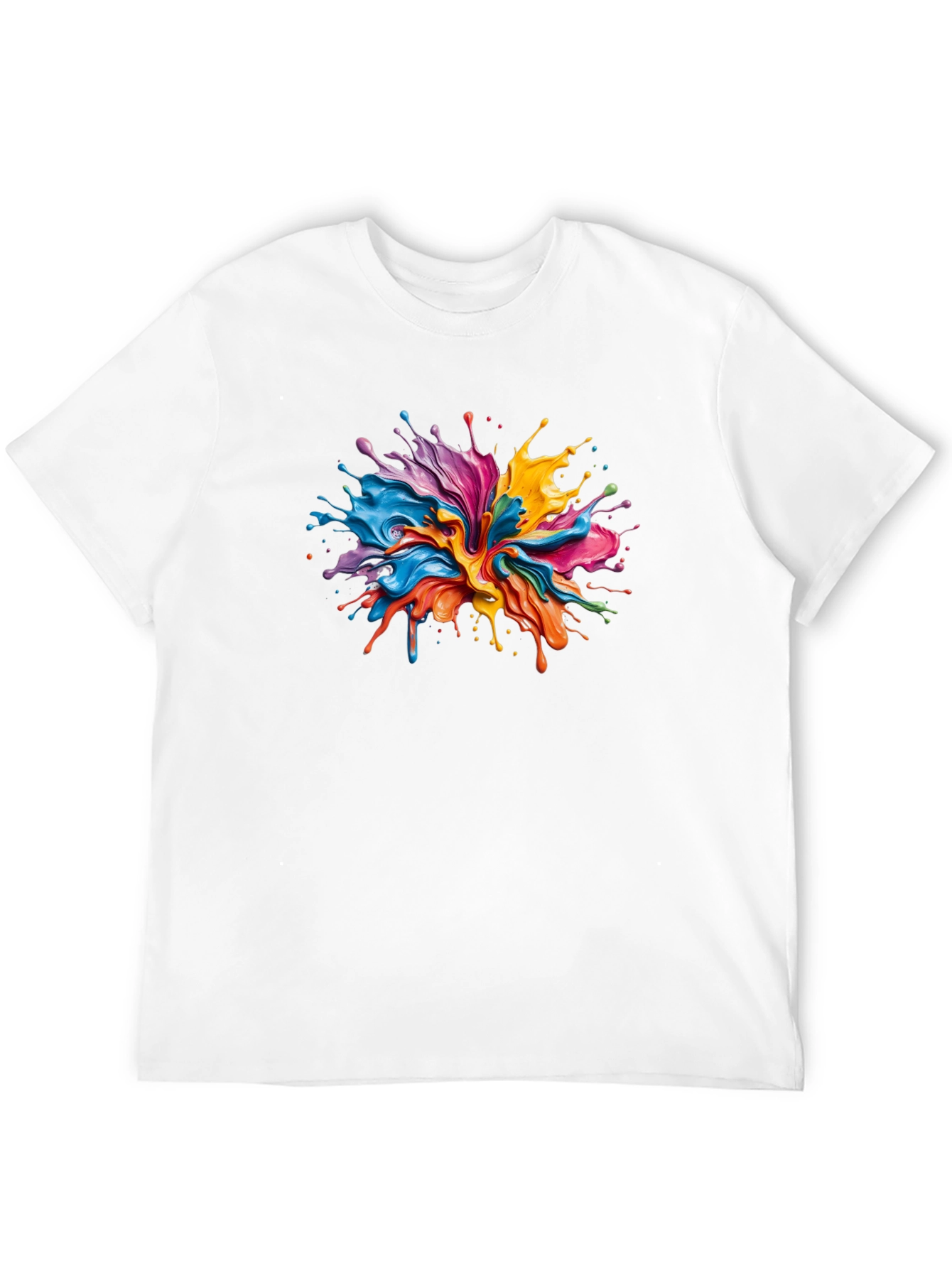 Vibrant Paint Splash Black T-Shirt