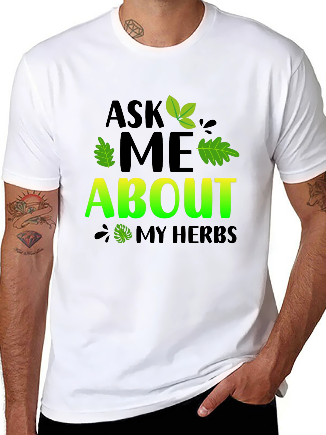 Ask Me About My Herbs Black T-Shirt