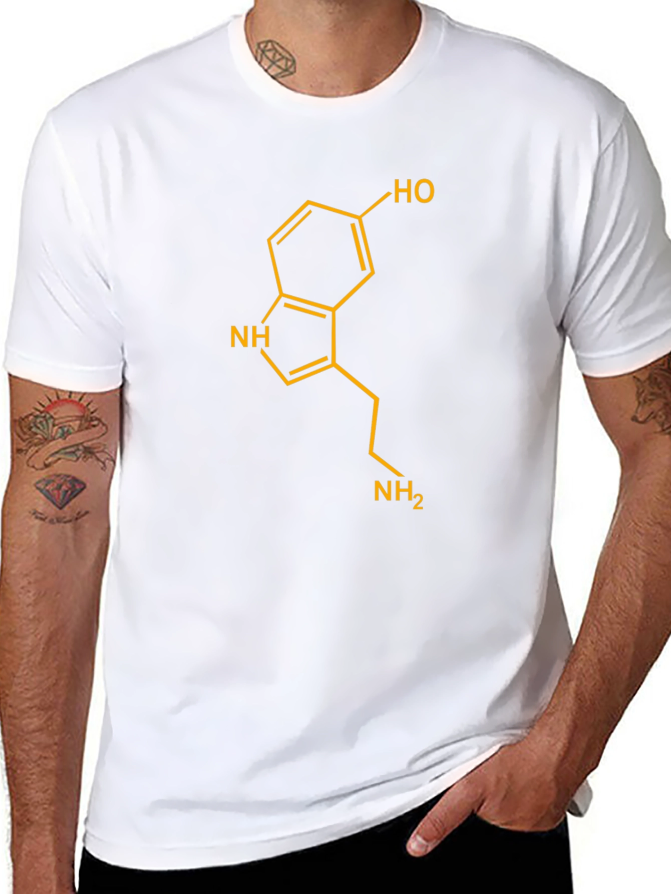 Serotonin Molecule Graphic T-Shirt
