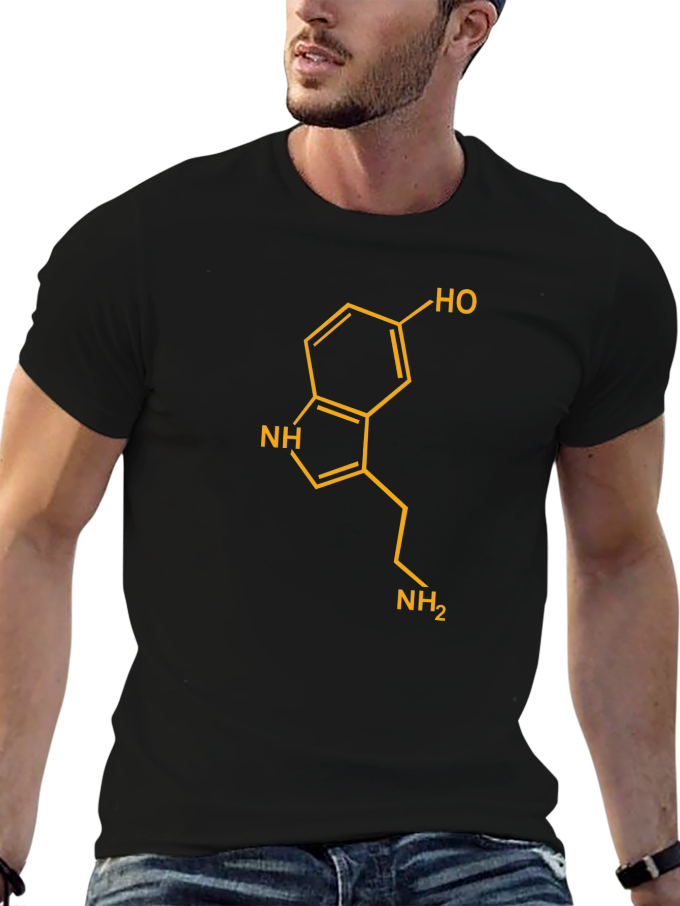 Serotonin Molecule Graphic T-Shirt