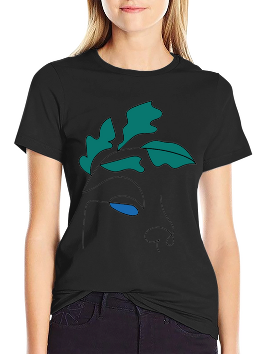 Abstract Face Graphic Tee - Modern Line Art Shirt