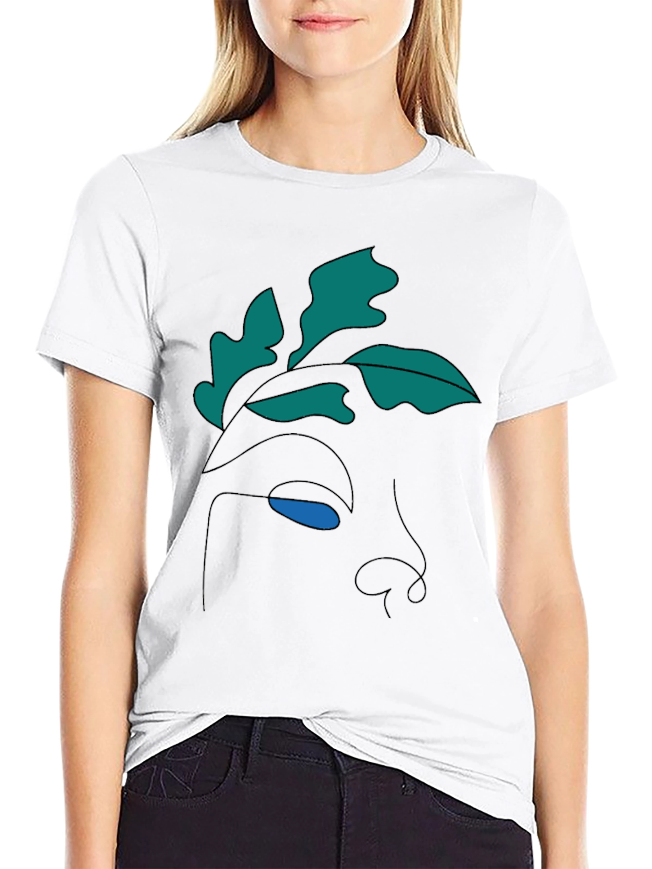 Abstract Face Graphic Tee - Modern Line Art Shirt