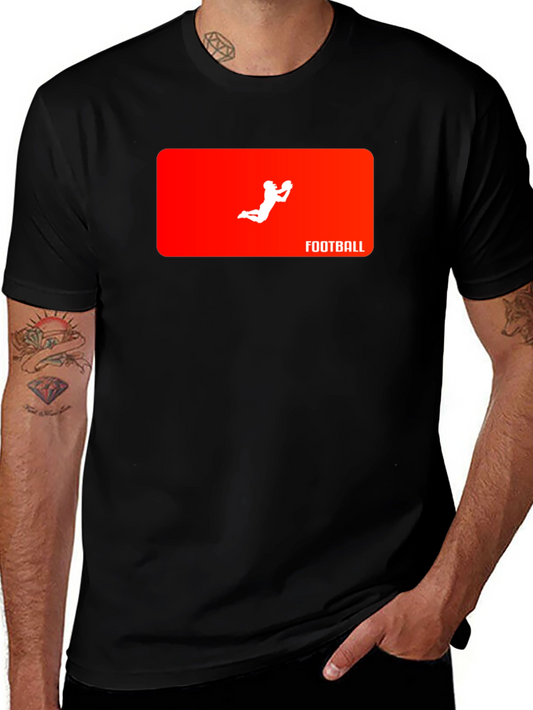 Football Catch Graphic Tee - Black T-Shirt