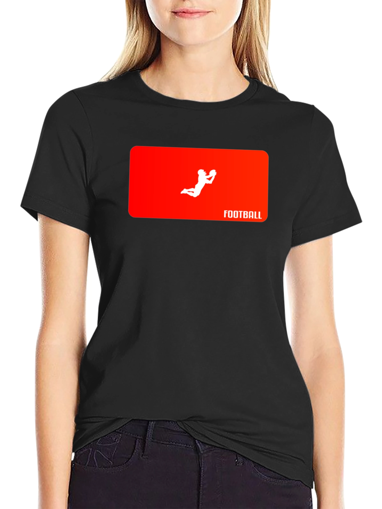 Football Catch Graphic Tee - Black T-Shirt