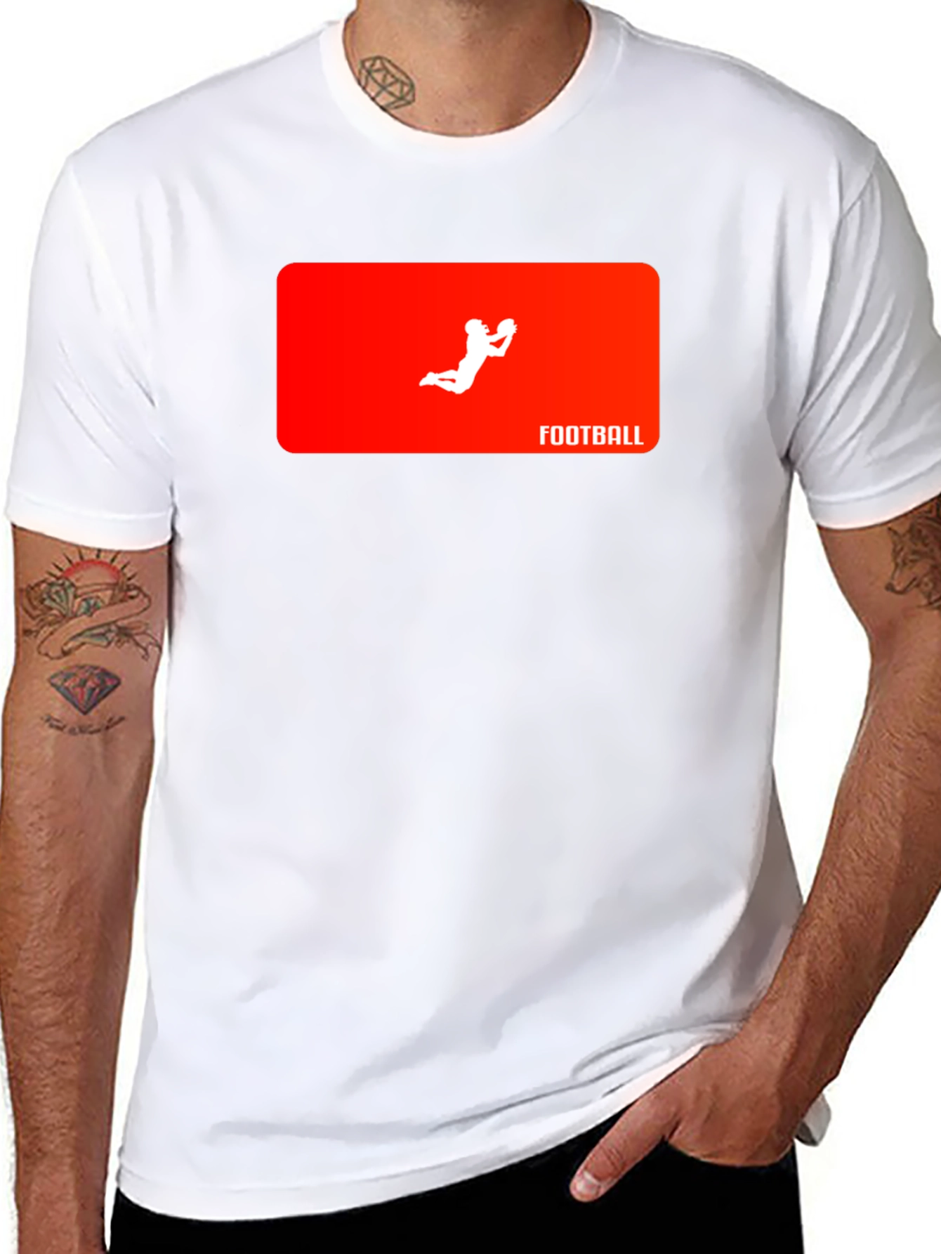 Football Catch Graphic Tee - Black T-Shirt