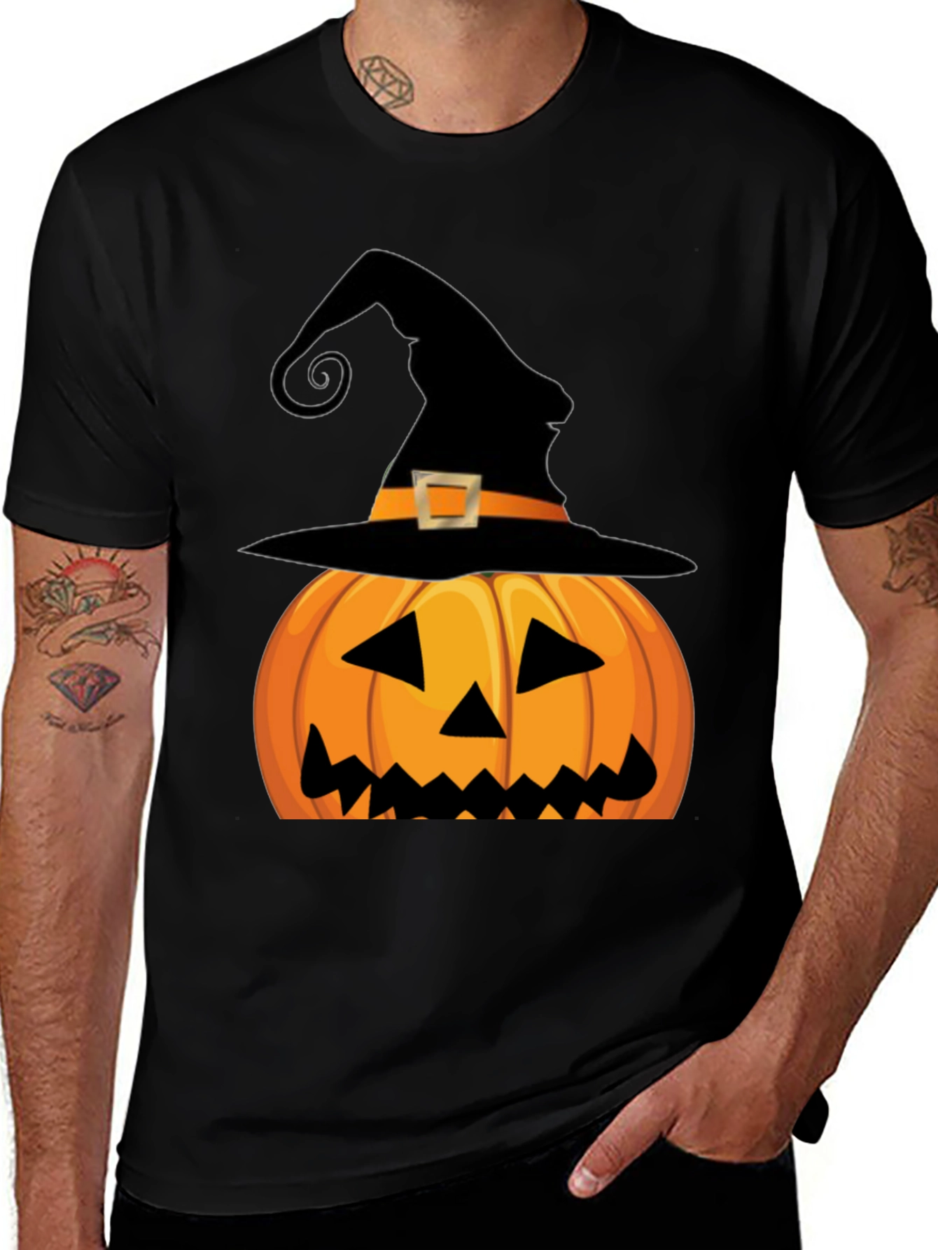 Halloween Pumpkin Witch Hat T-Shirt