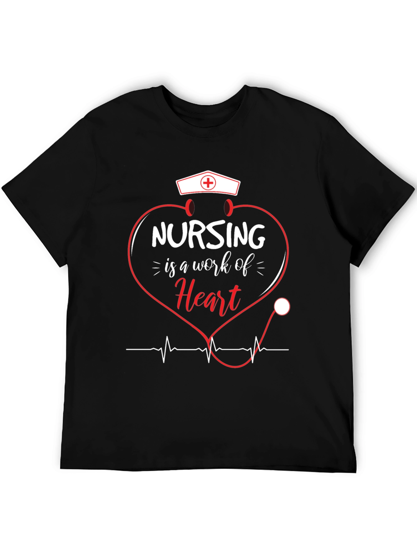 Nursing is a Work of Heart Graphic T-Shirt