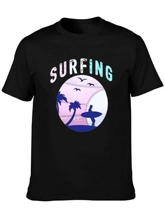 Surfing Beach Graphic T-Shirt