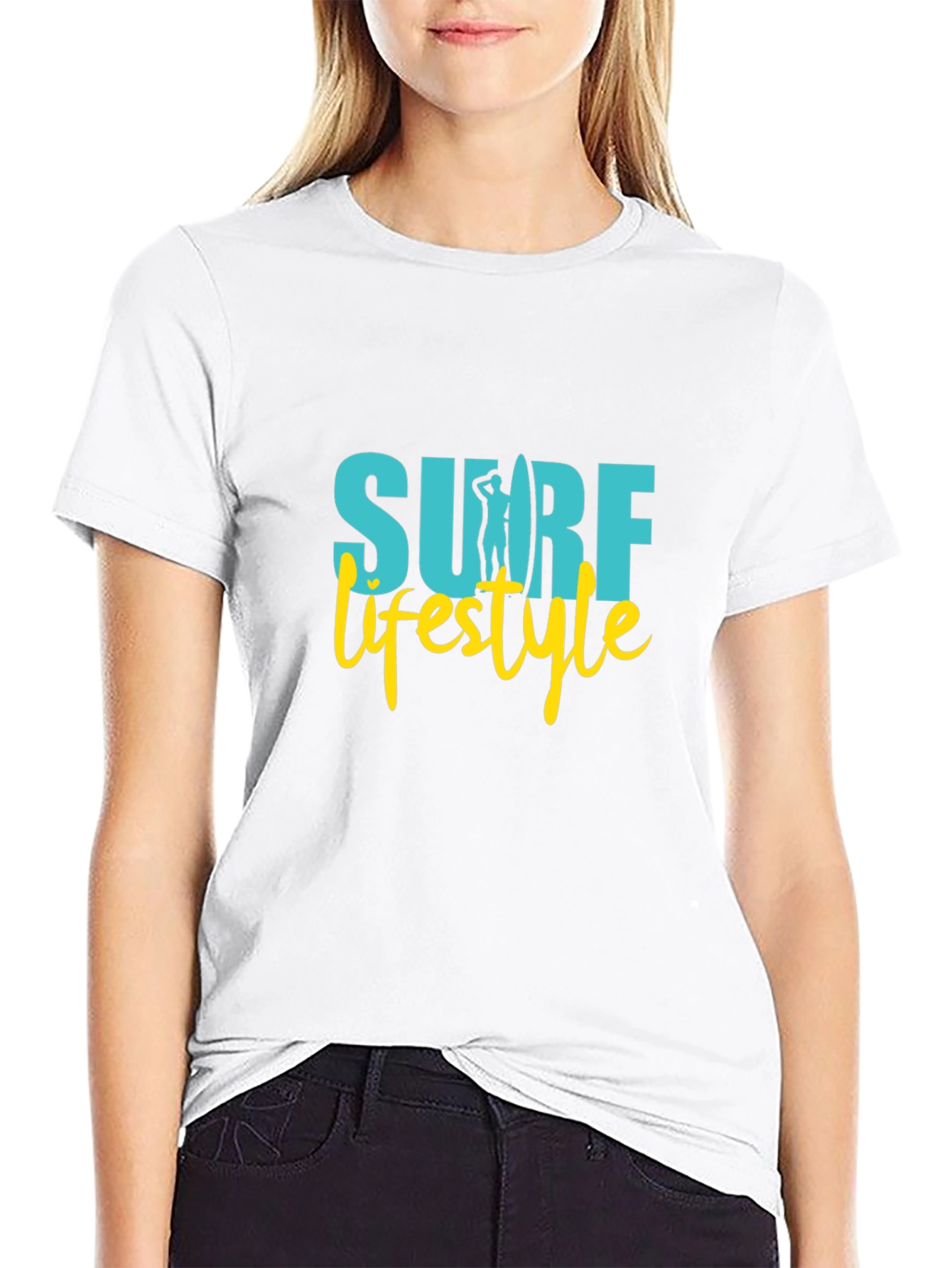Surf Lifestyle Graphic Tee - Black Cotton Shirt