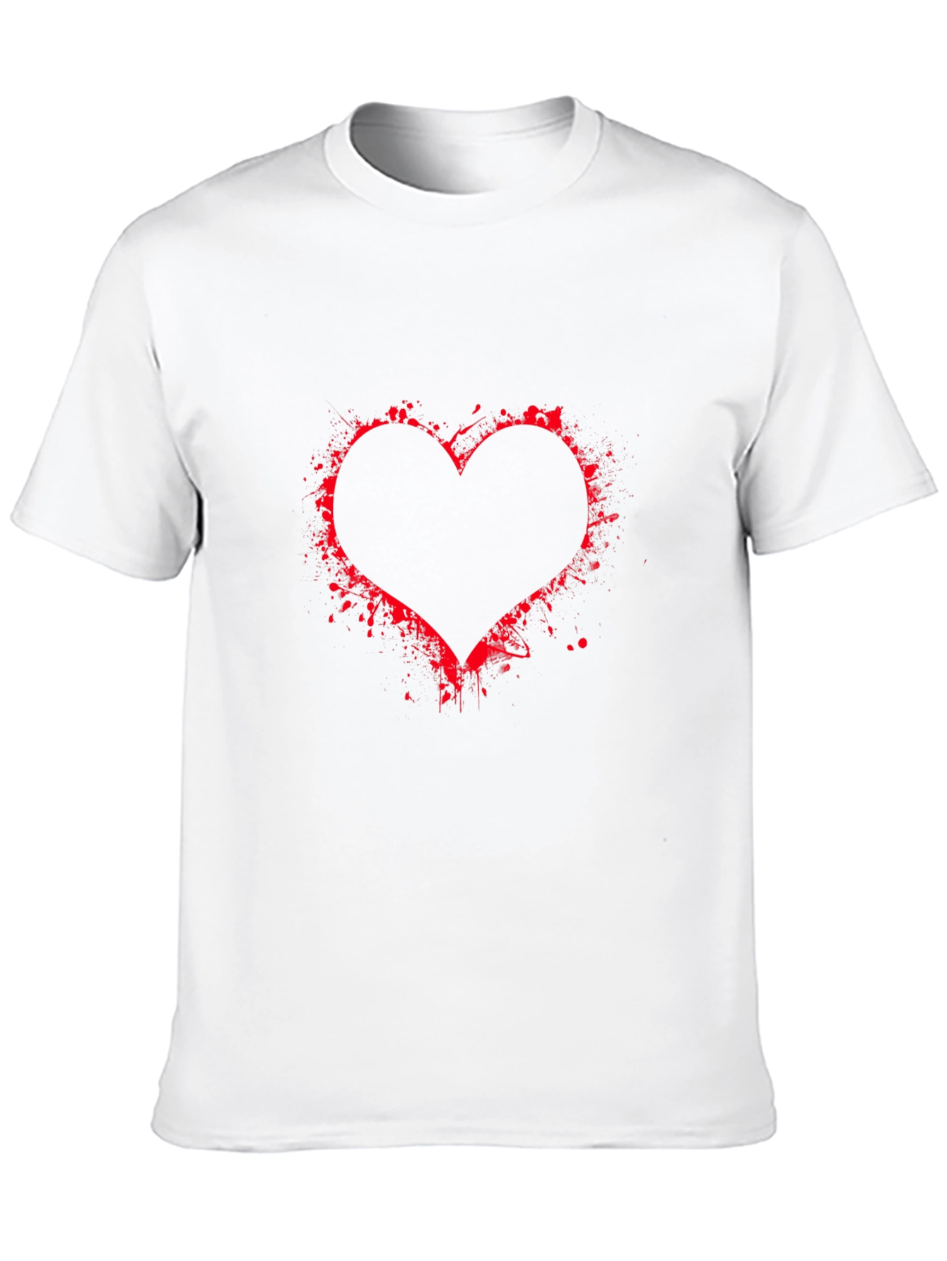 Red Splatter Heart Black Tee