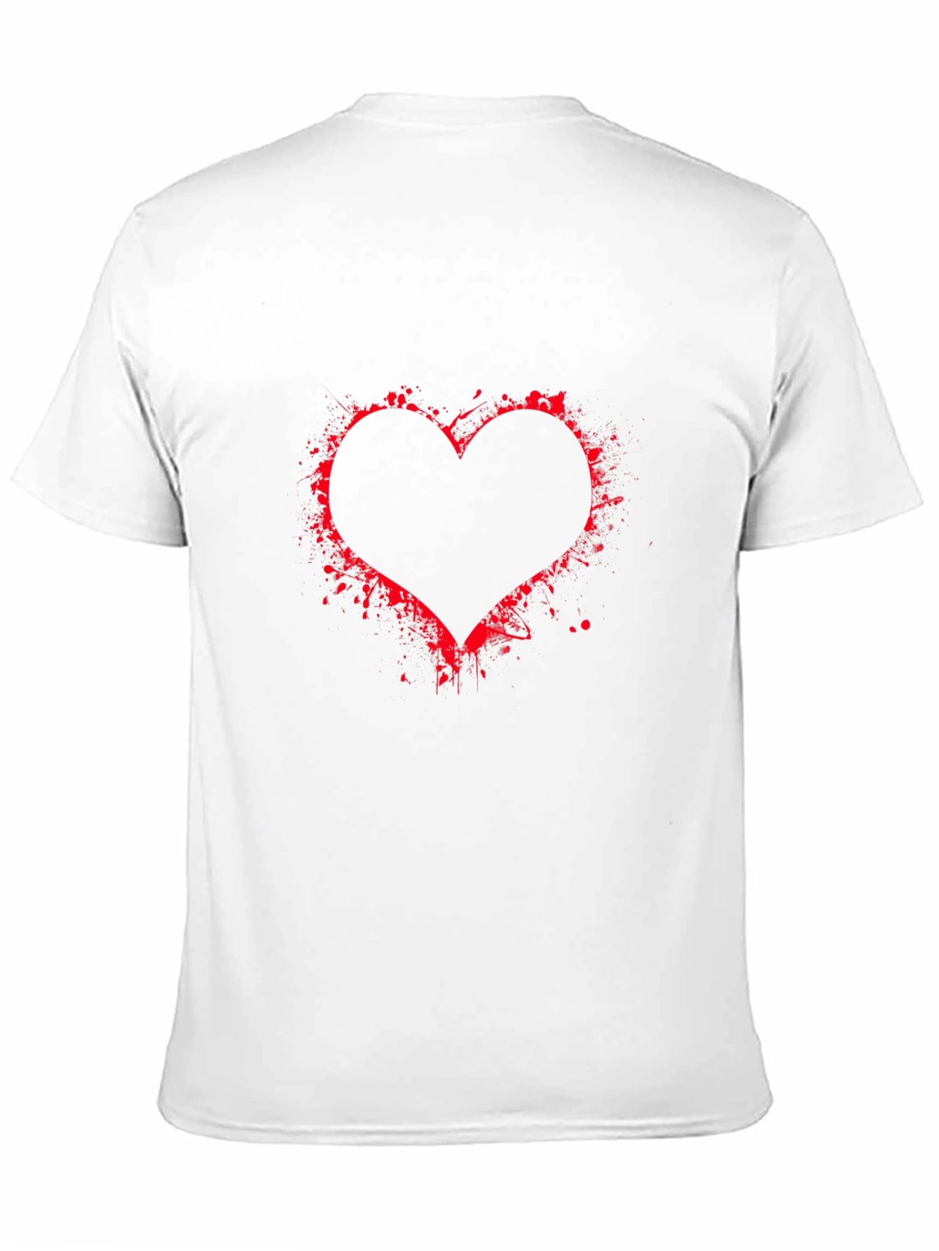 Red Splatter Heart Black Tee