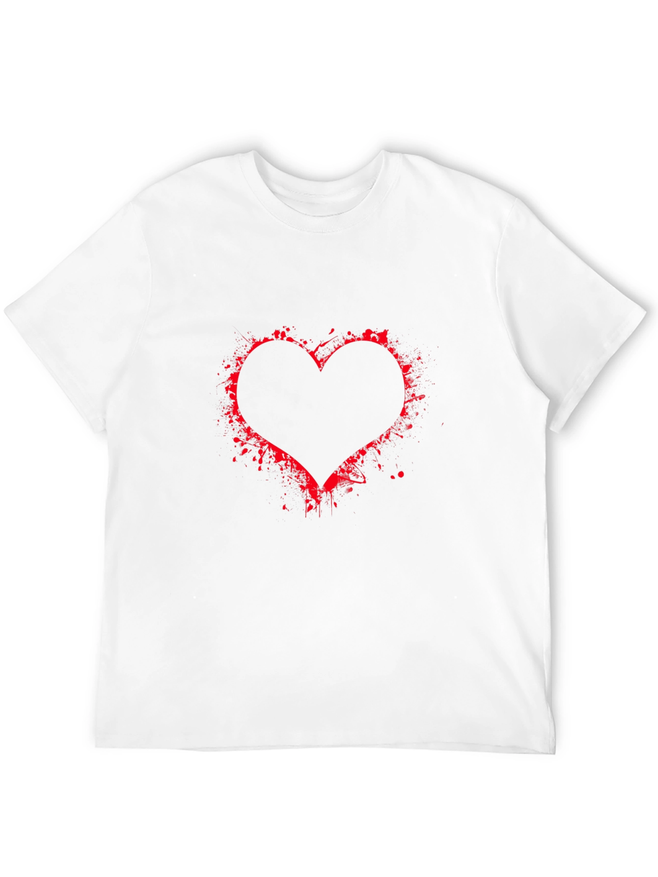 Red Splatter Heart Black Tee