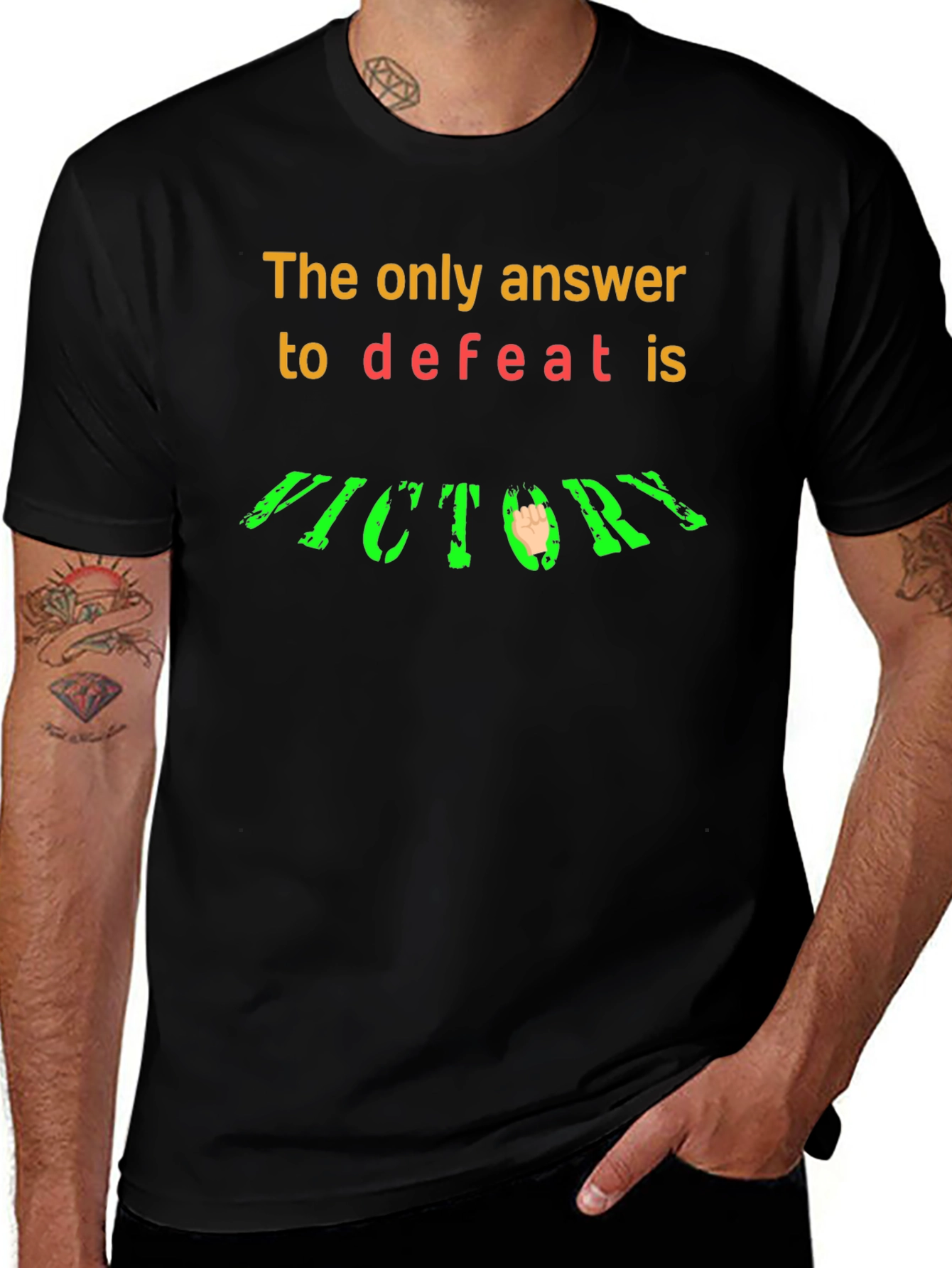 Victory T-Shirt: Answer to Defeat Graphic Tee