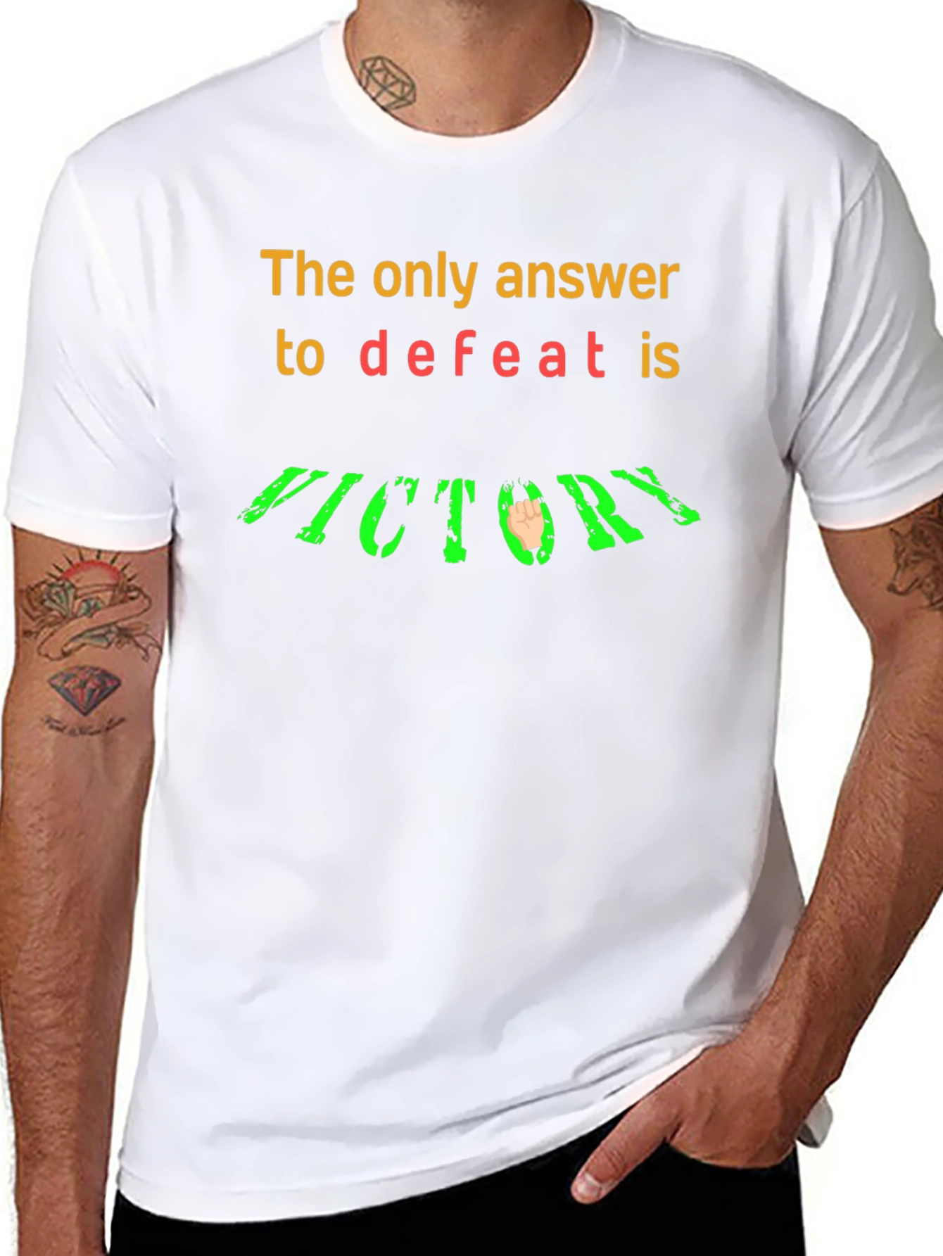 Victory T-Shirt: Answer to Defeat Graphic Tee