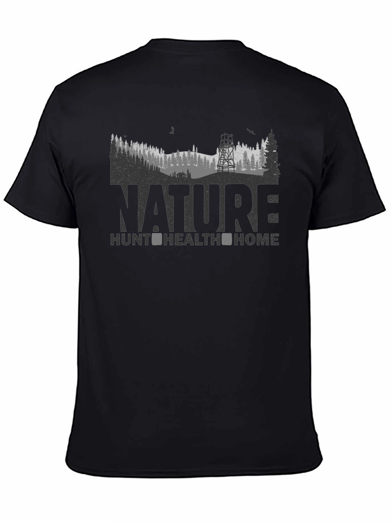 Nature Hunt Health Home Black Graphic Tee