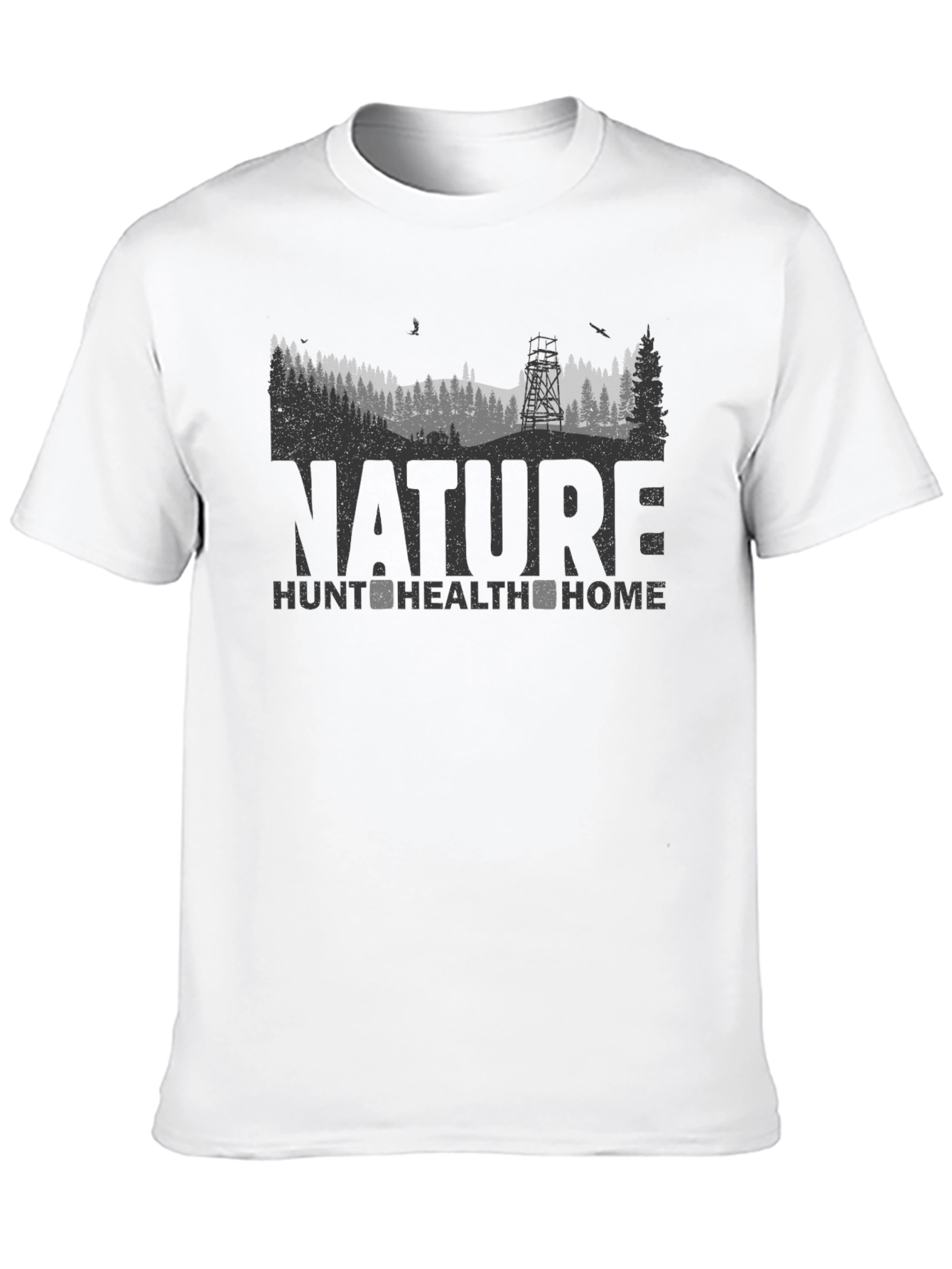 Nature Hunt Health Home Black Graphic Tee