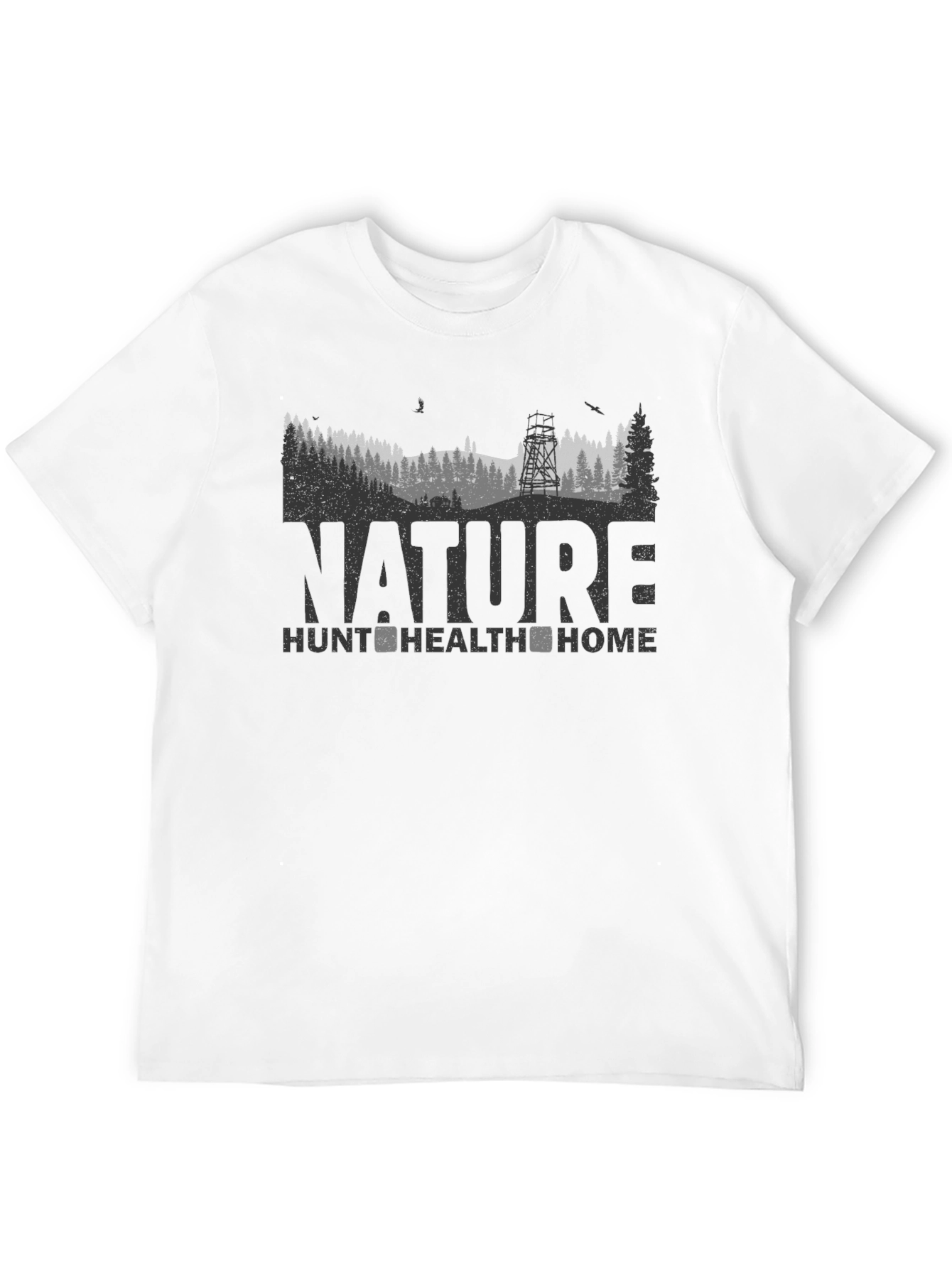 Nature Hunt Health Home Black Graphic Tee