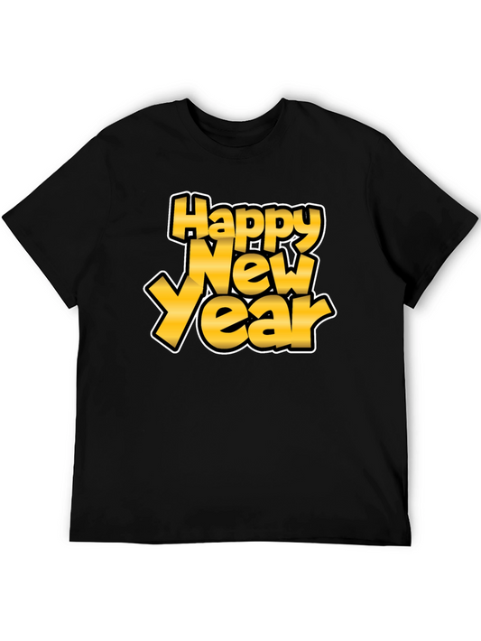 Happy New Year Graphic Tee - Black