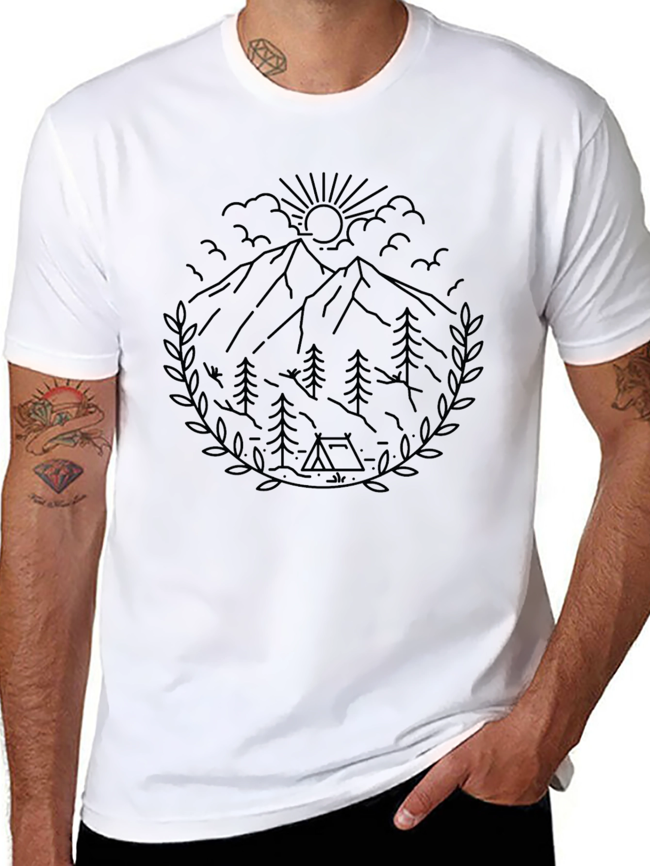 Mountain Adventure Graphic Tee - Black