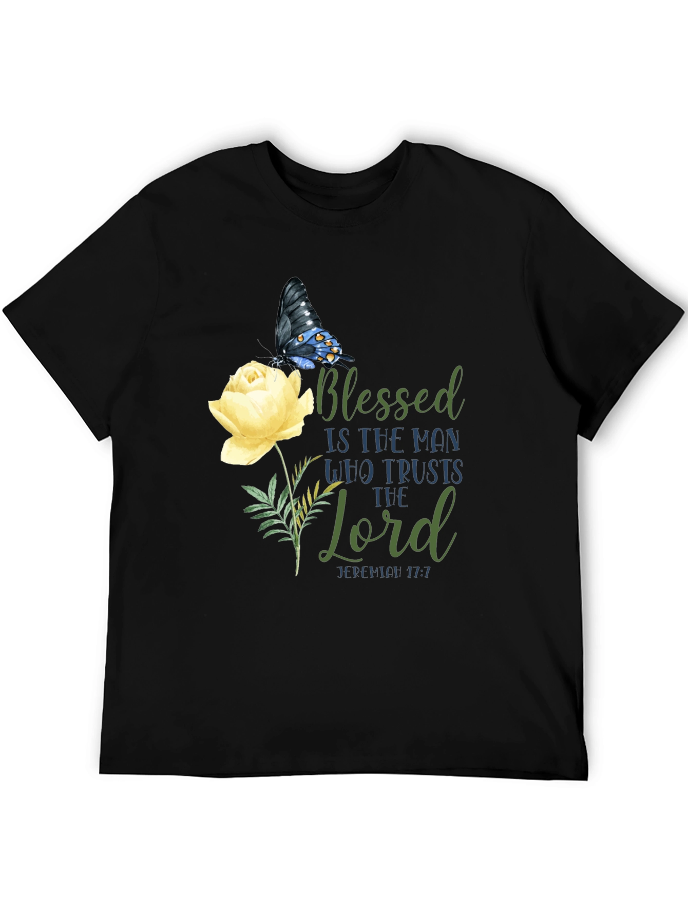 Blessed Butterfly Floral Graphic T-Shirt