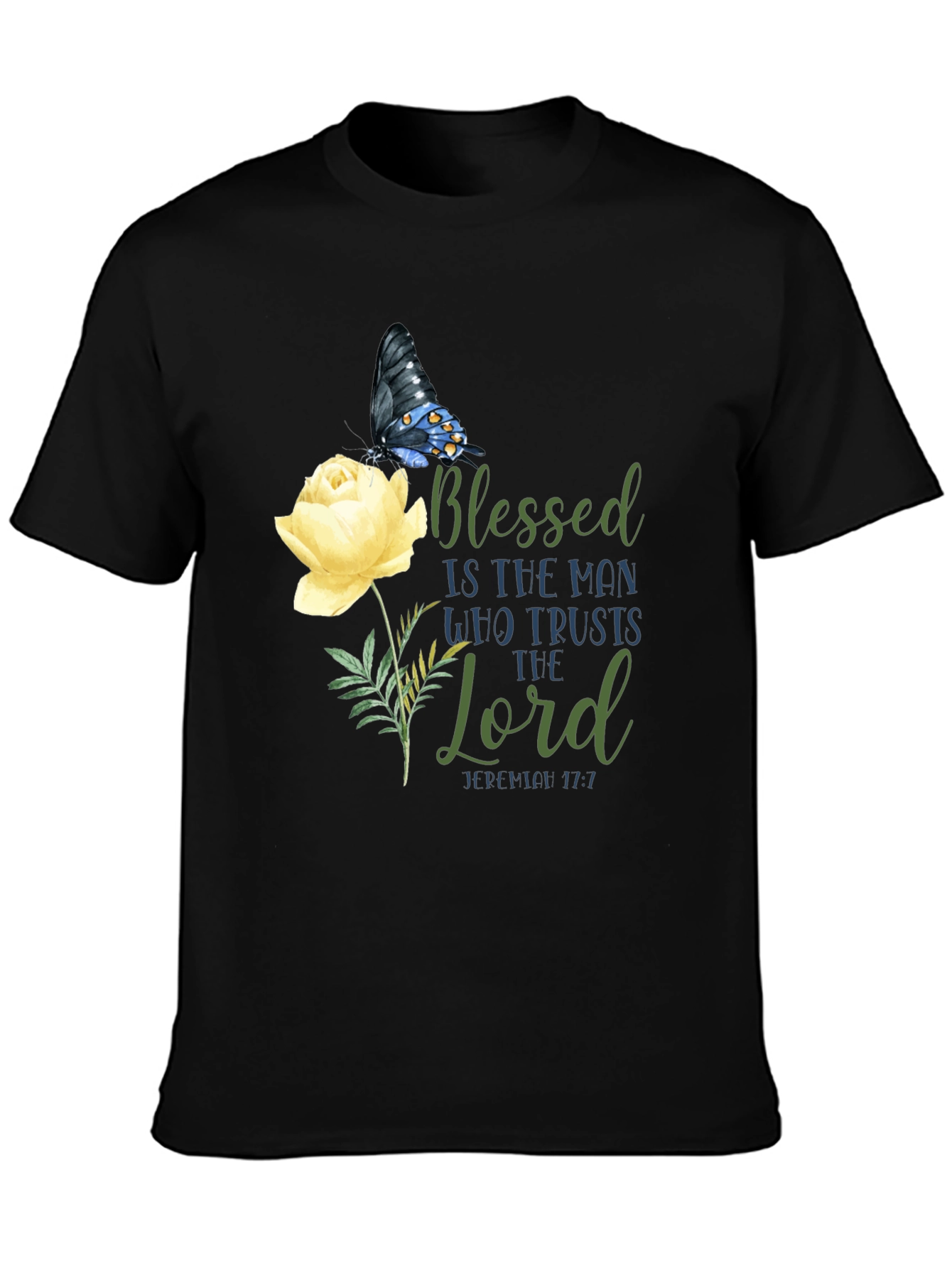 Blessed Butterfly Floral Graphic T-Shirt