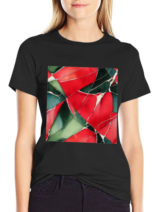 Abstract Geometric Art Print Black T-Shirt