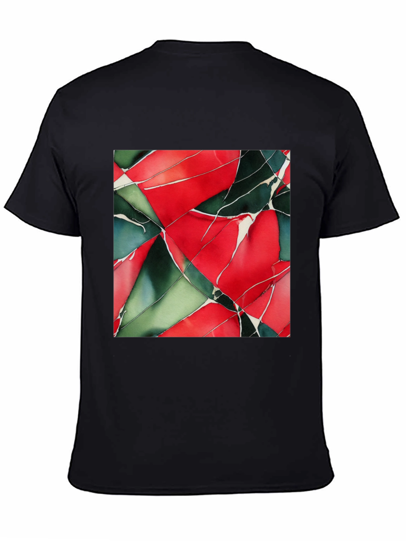 Abstract Geometric Art Print Black T-Shirt